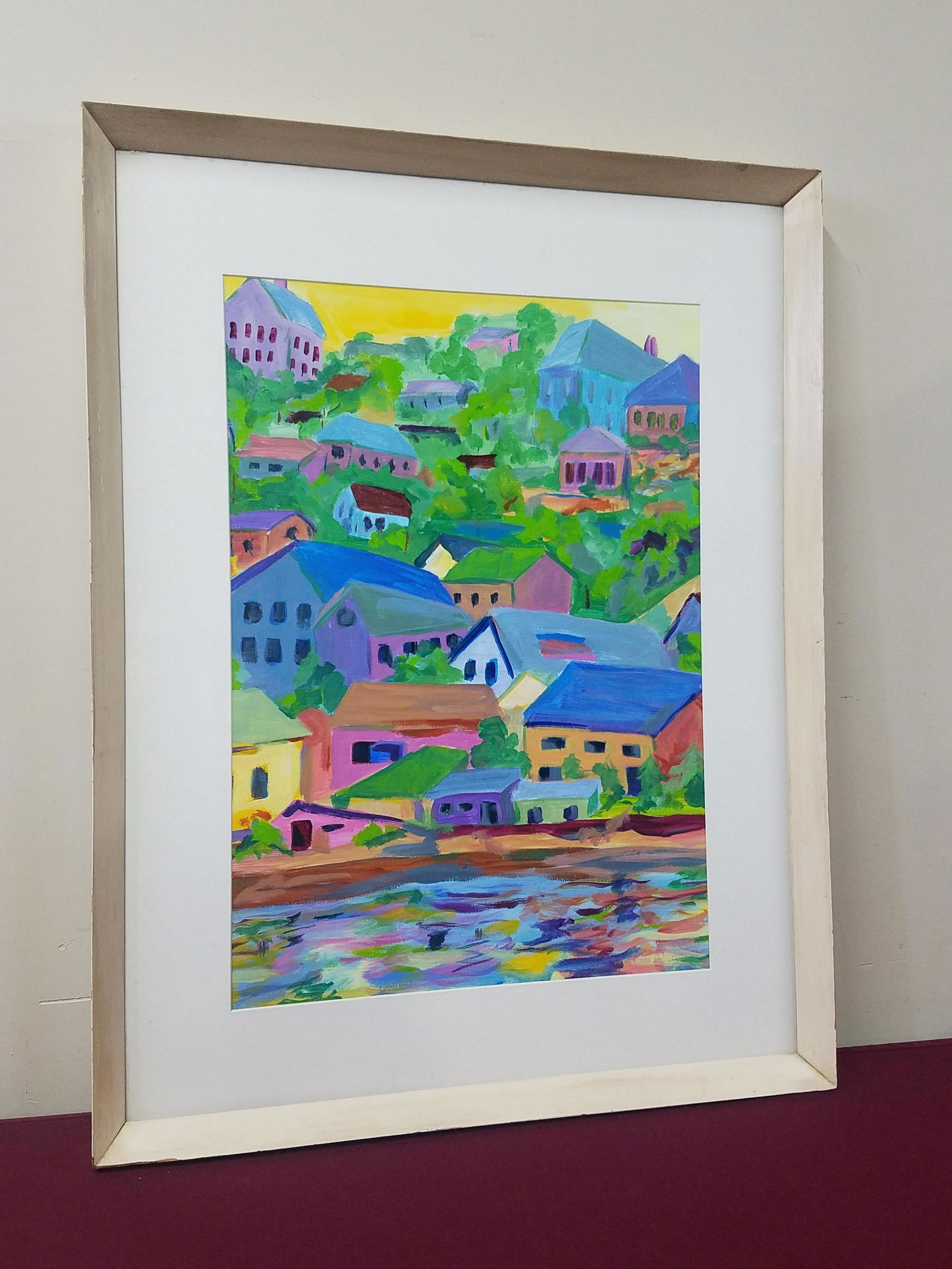 Anne C Wood Town Scene Painting (1 of 4)