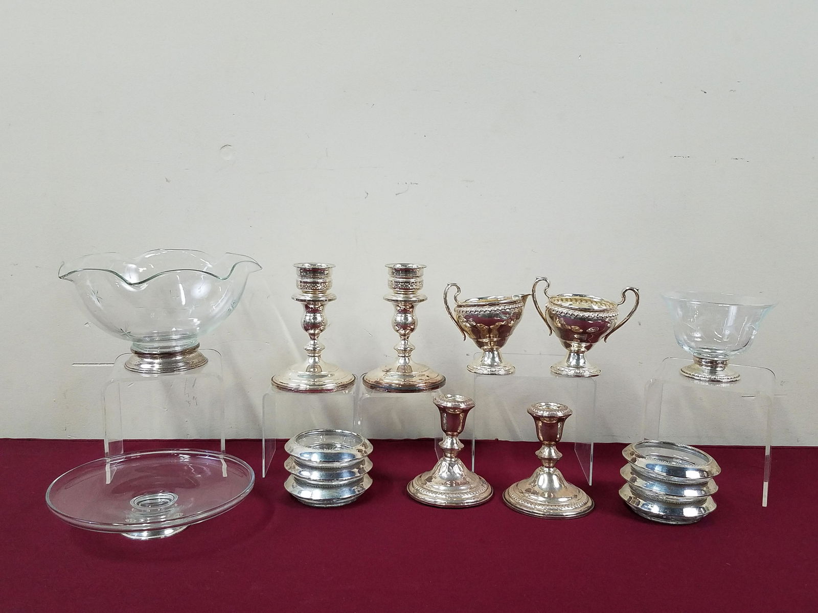15 Pcs Sterling Weighted and Rimmed incl Coasters (1 of 3)