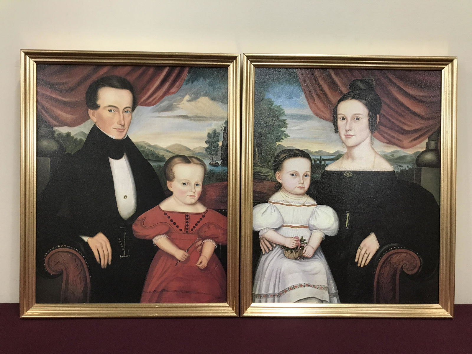 Pair of Primitive Style Portraits (1 of 5)