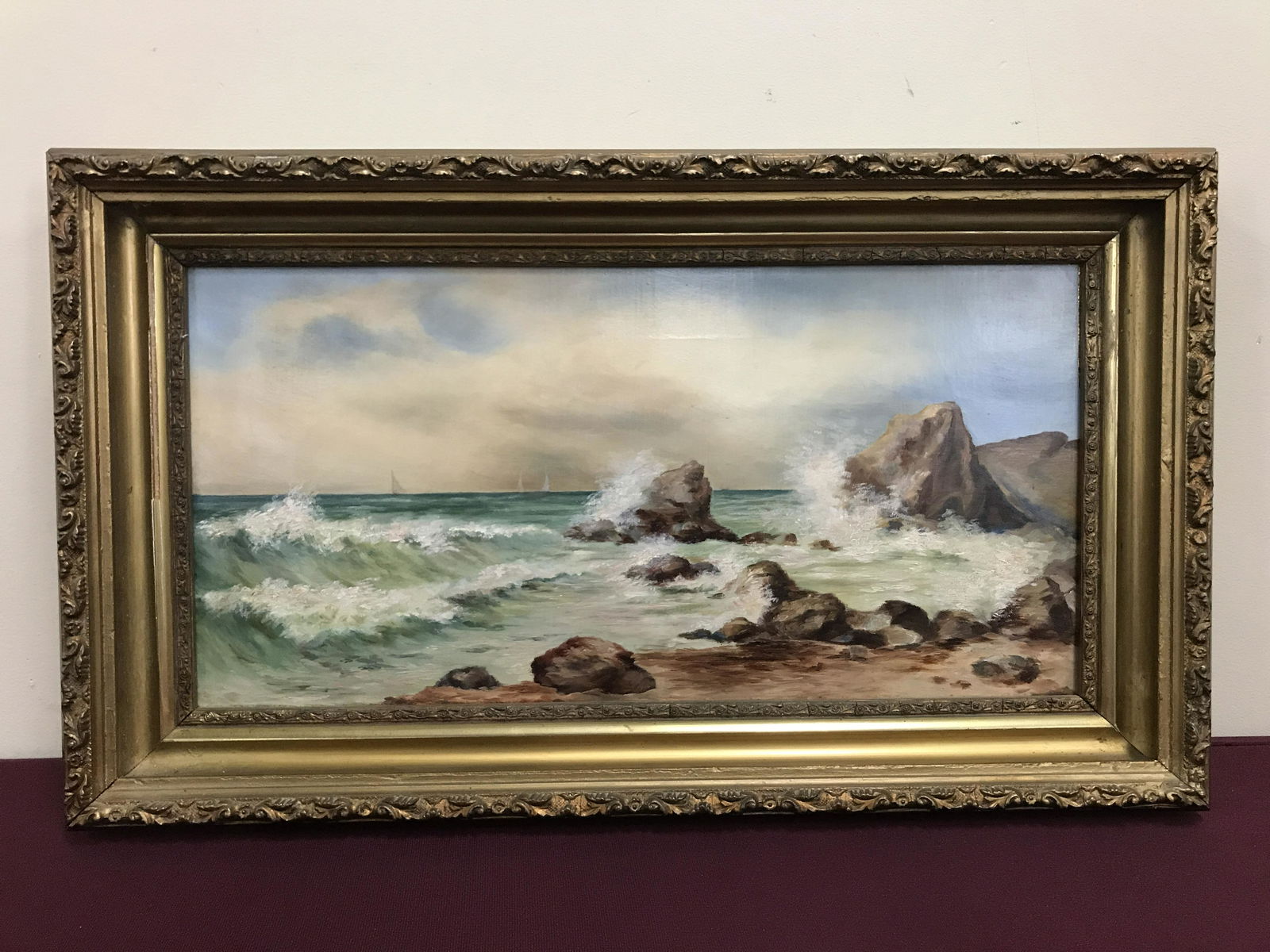 Unsigned Oil on Canvas Seascape (1 of 2)