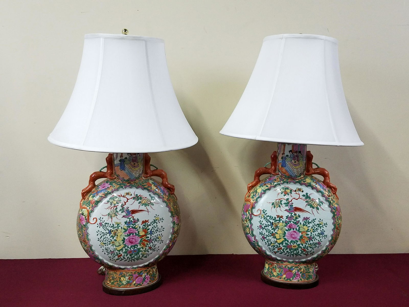 Pr. Rose Medallion Table Lamps (1 of 8)