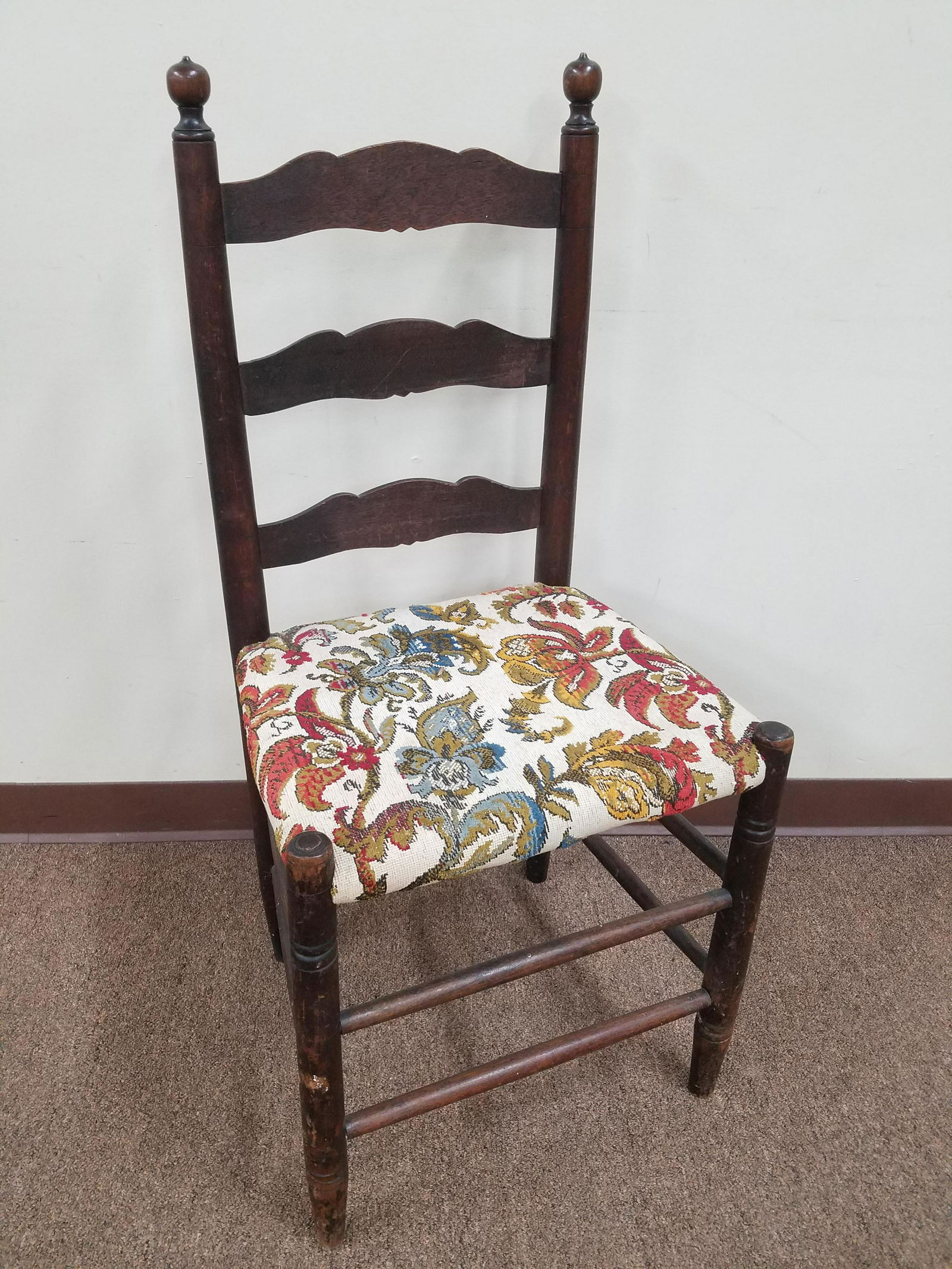 Walnut Ladderback Side Chair. 18" (1 of 1)