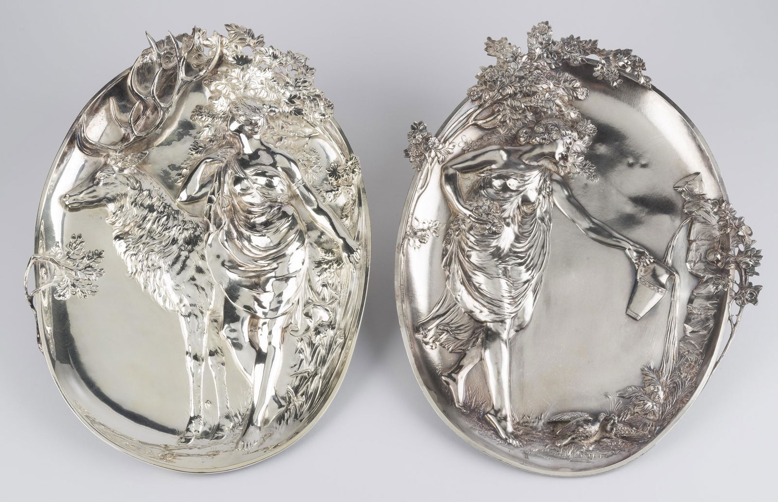 Pair of WMF Silver Plated Art Nouveau Trays (1 of 7)