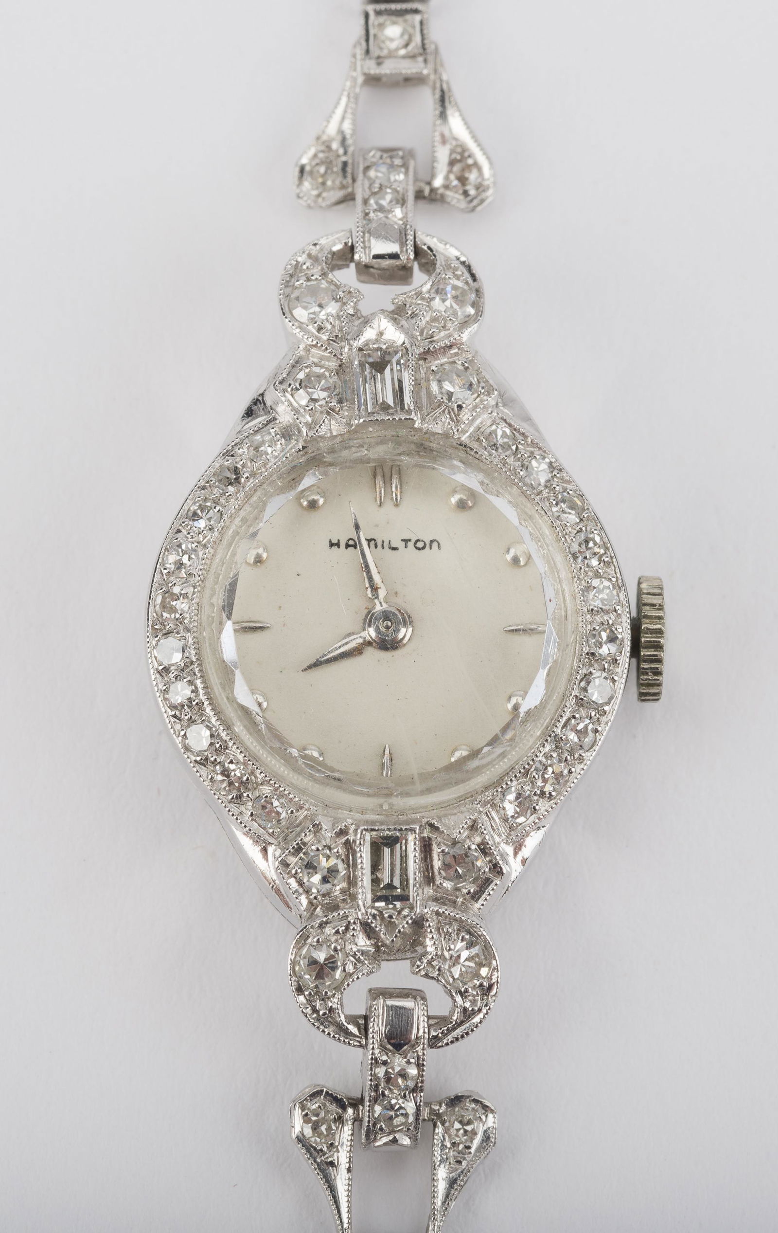 Ladies Hamilton Platinum & CTW Diamond Wrist Watch (1 of 4)