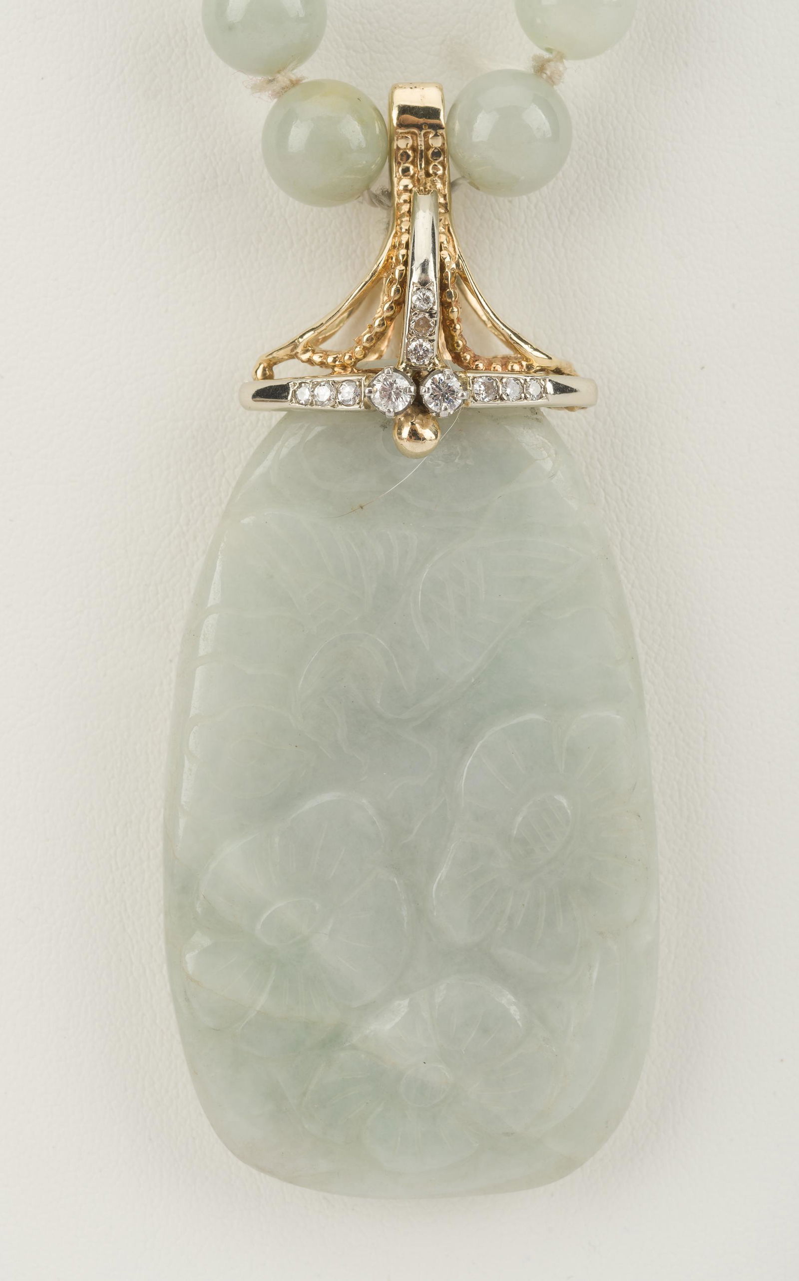 Jade & .29 CTW Diamond Pendant Necklace (1 of 5)