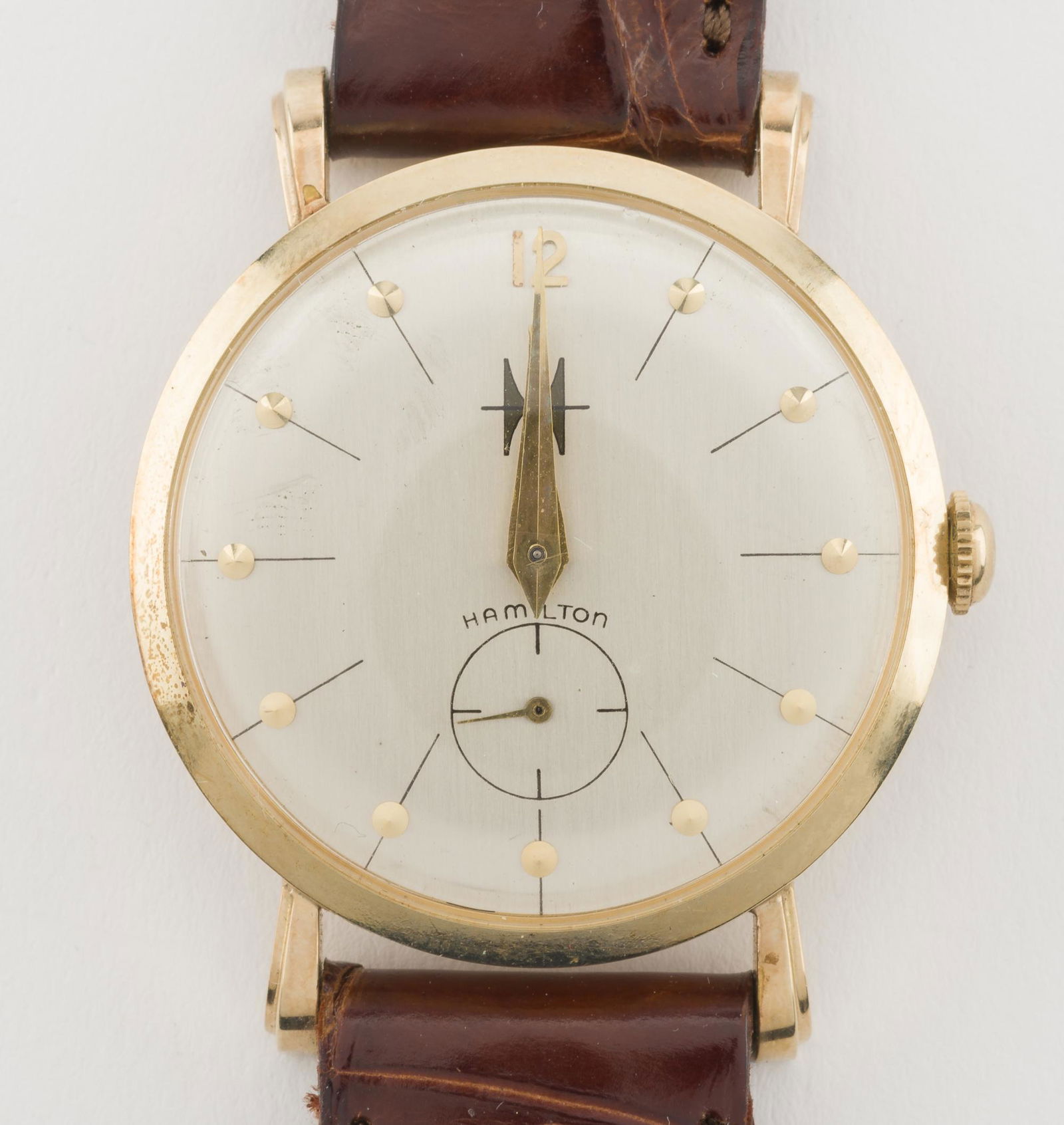 Mans 14k Hamilton 22 Jewel Retirement Wrist Watch (1 of 5)