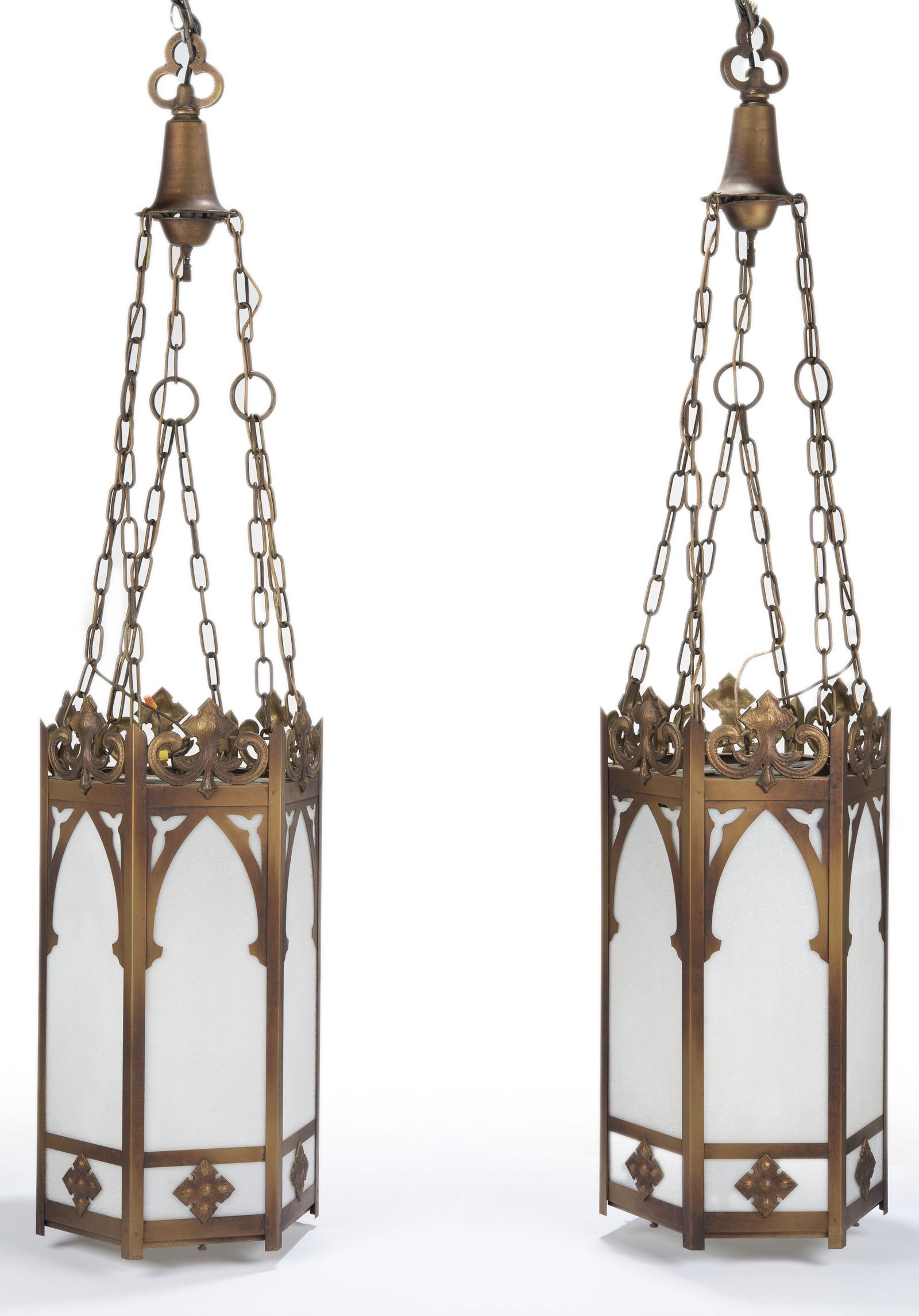 Pair of Hexagonal Gothic Pendant Lights (1 of 5)