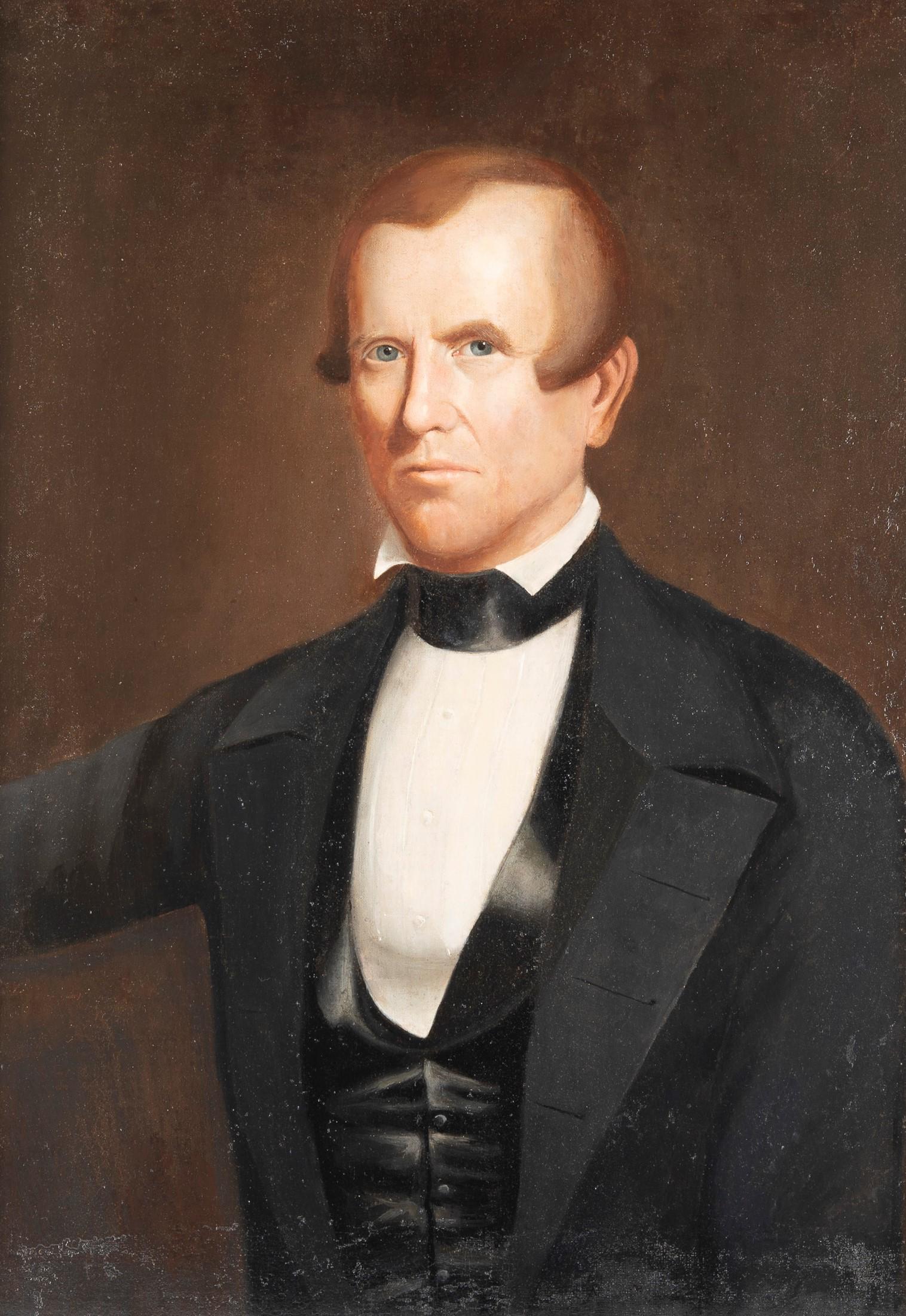 19th C. Portrait of a Gentleman Oil on Board (1 of 3)