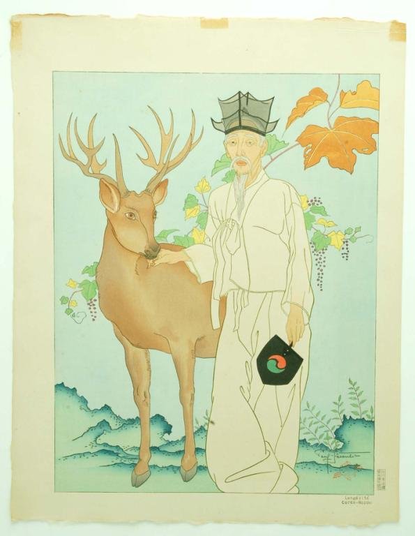 Paul Jacoulet Woodblock Print