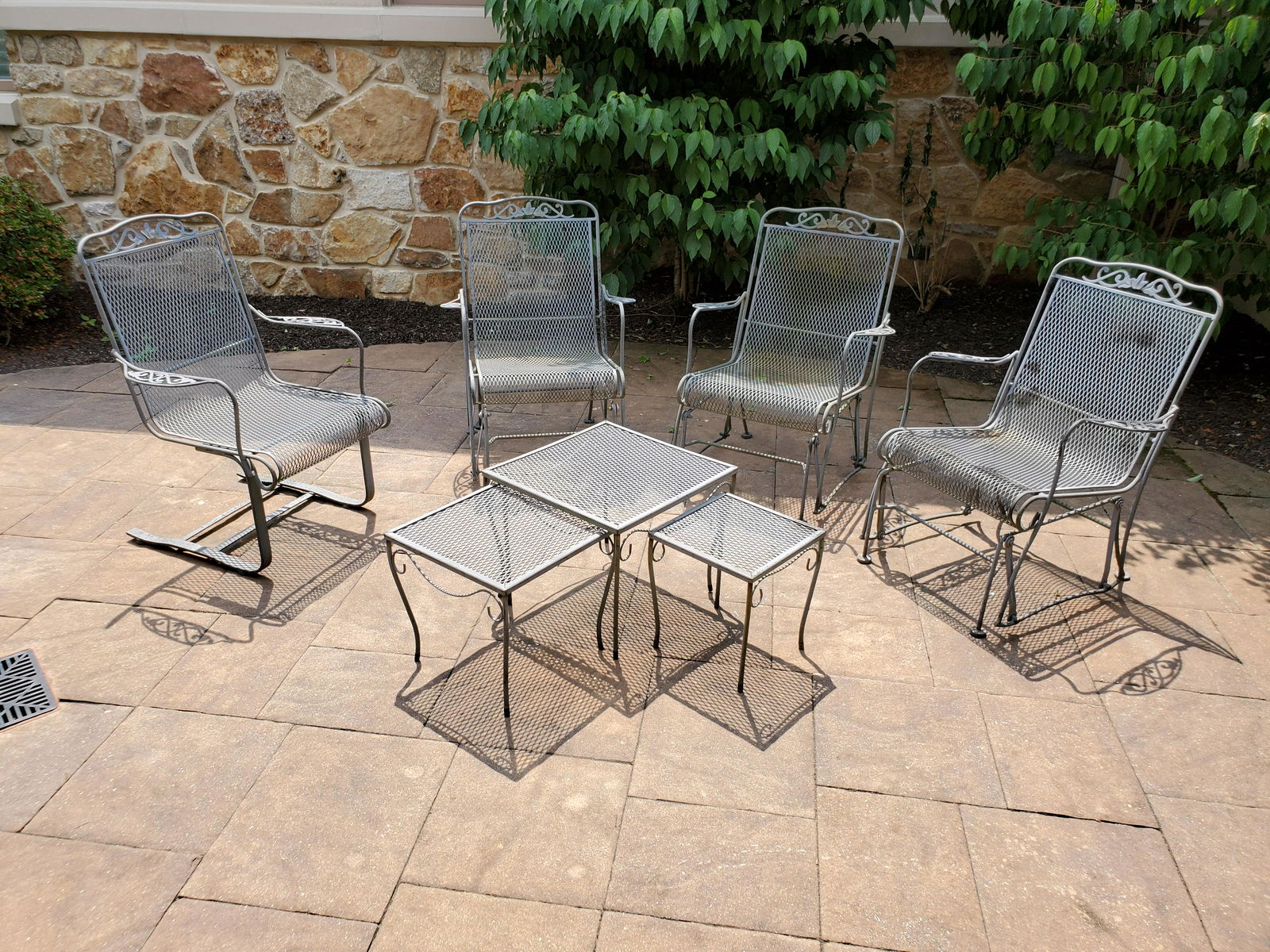 4 Metal Chairs & 3 Metal Nesting Tables (1 of 1)