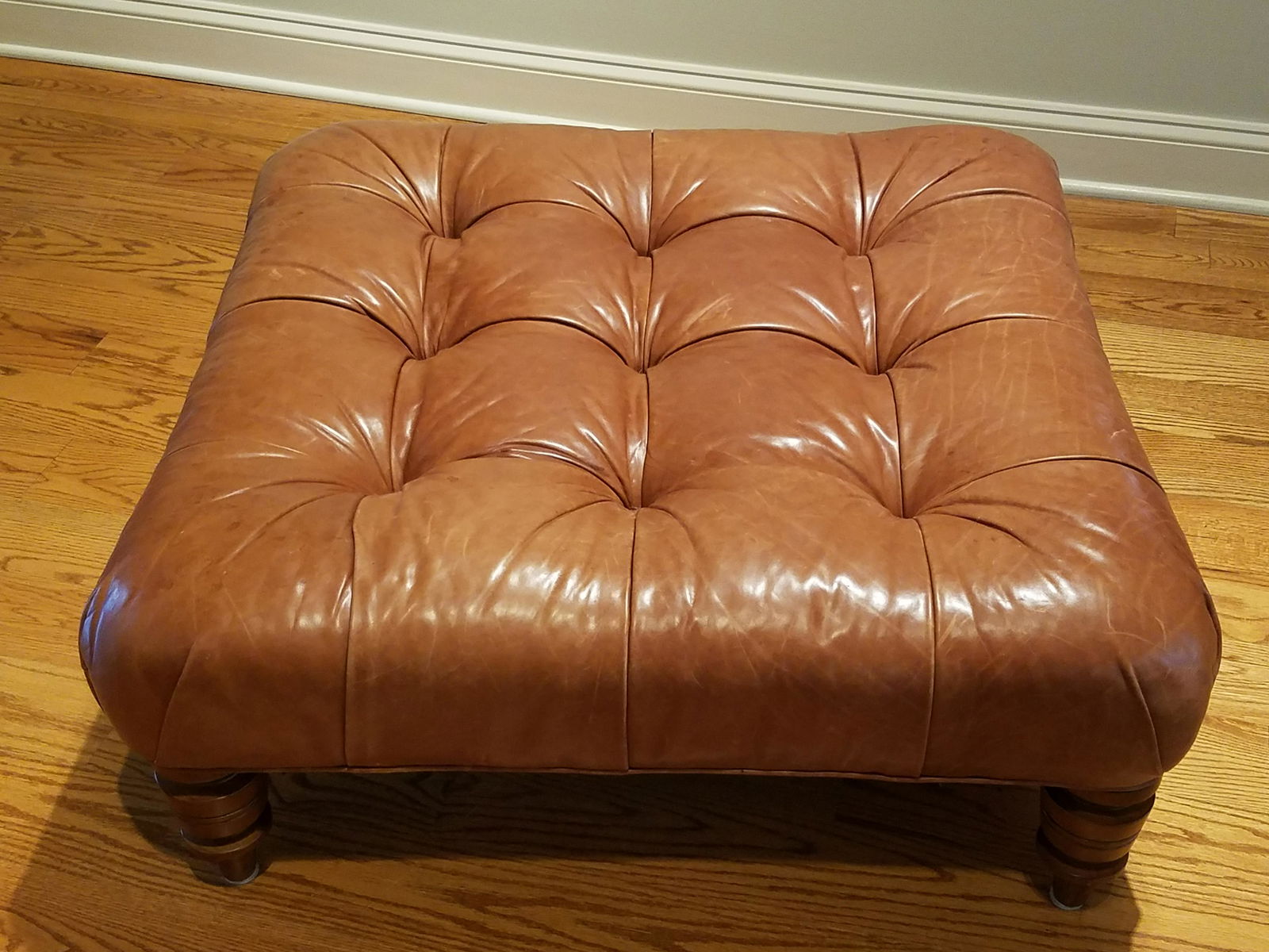 Oversized Leather Ottoman (1 of 2)
