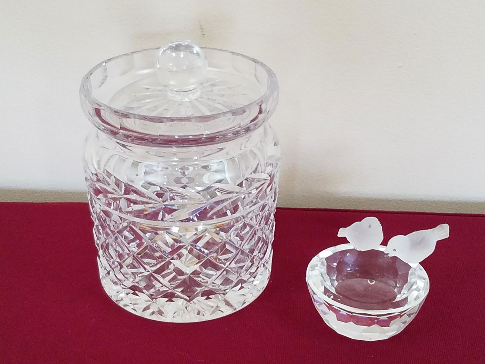 Waterford Biscuit Jar and Swarovski Bird Bath (1 of 3)