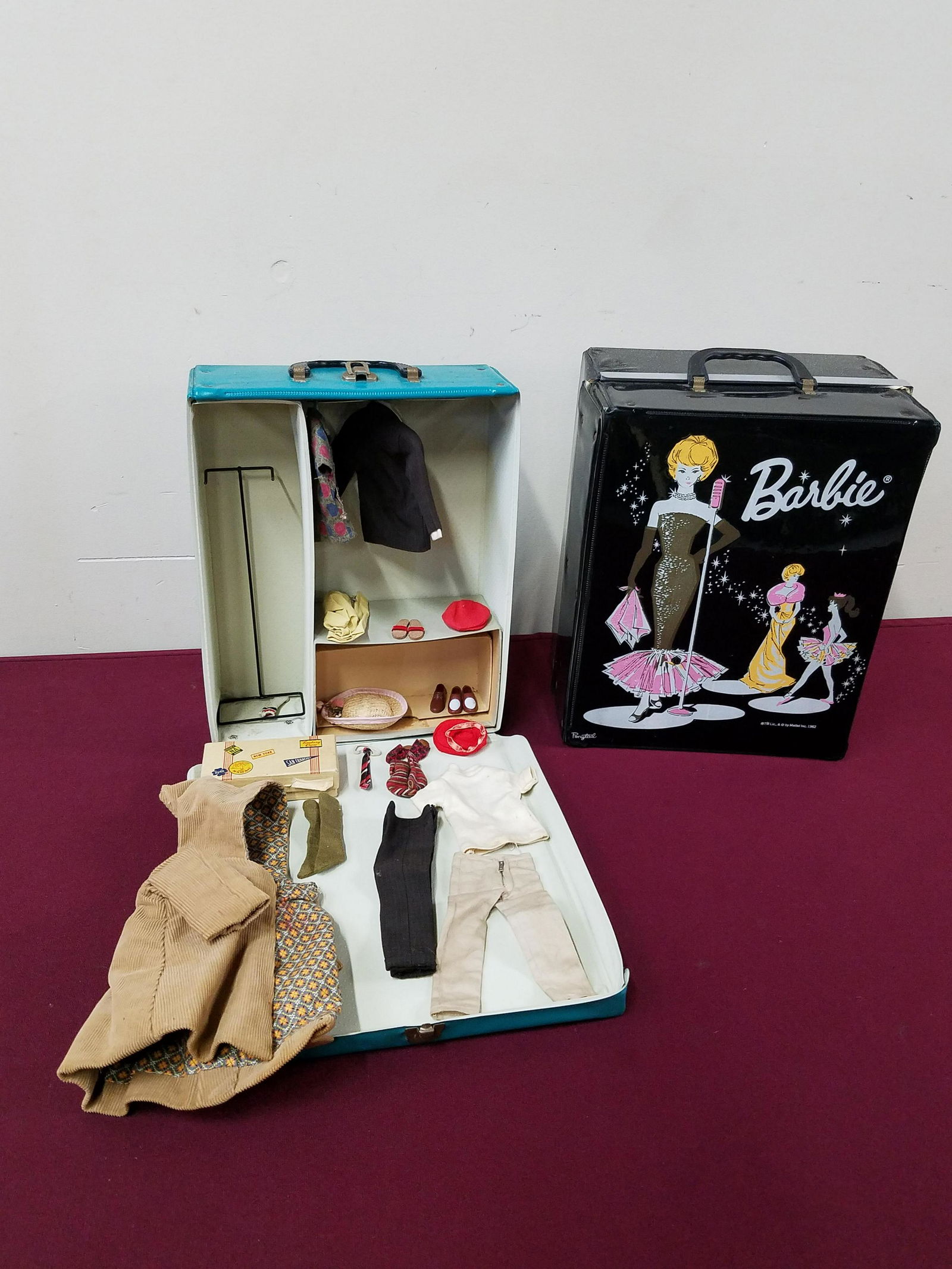 Barbie and Ken Doll Cases with Accessories: Cases: 10-1/4" to 10-3/4" wide x 3-+/2" to 7" deep x 13" to 13-3/4" high. IMPORTANT: Before bidding, please read the terms and conditions below. When you registered for the auction you agreed to these