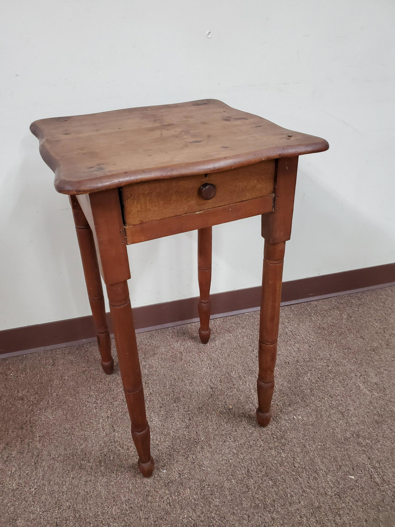 Single Drawer Table: 17 1/2" wide X 17 1/2" deep X 29" high. IMPORTANT: Before bidding, please read the terms and conditions below. When you registered for the auction you agreed to these terms and will be required to com