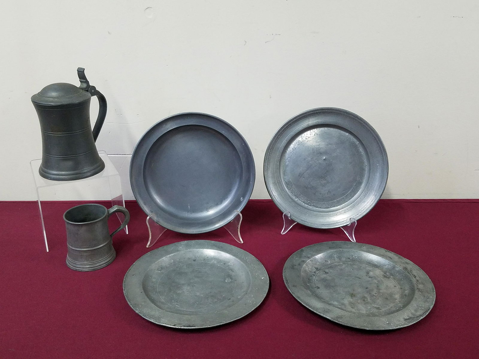 6 Pcs Antique Pewter (1 of 7)
