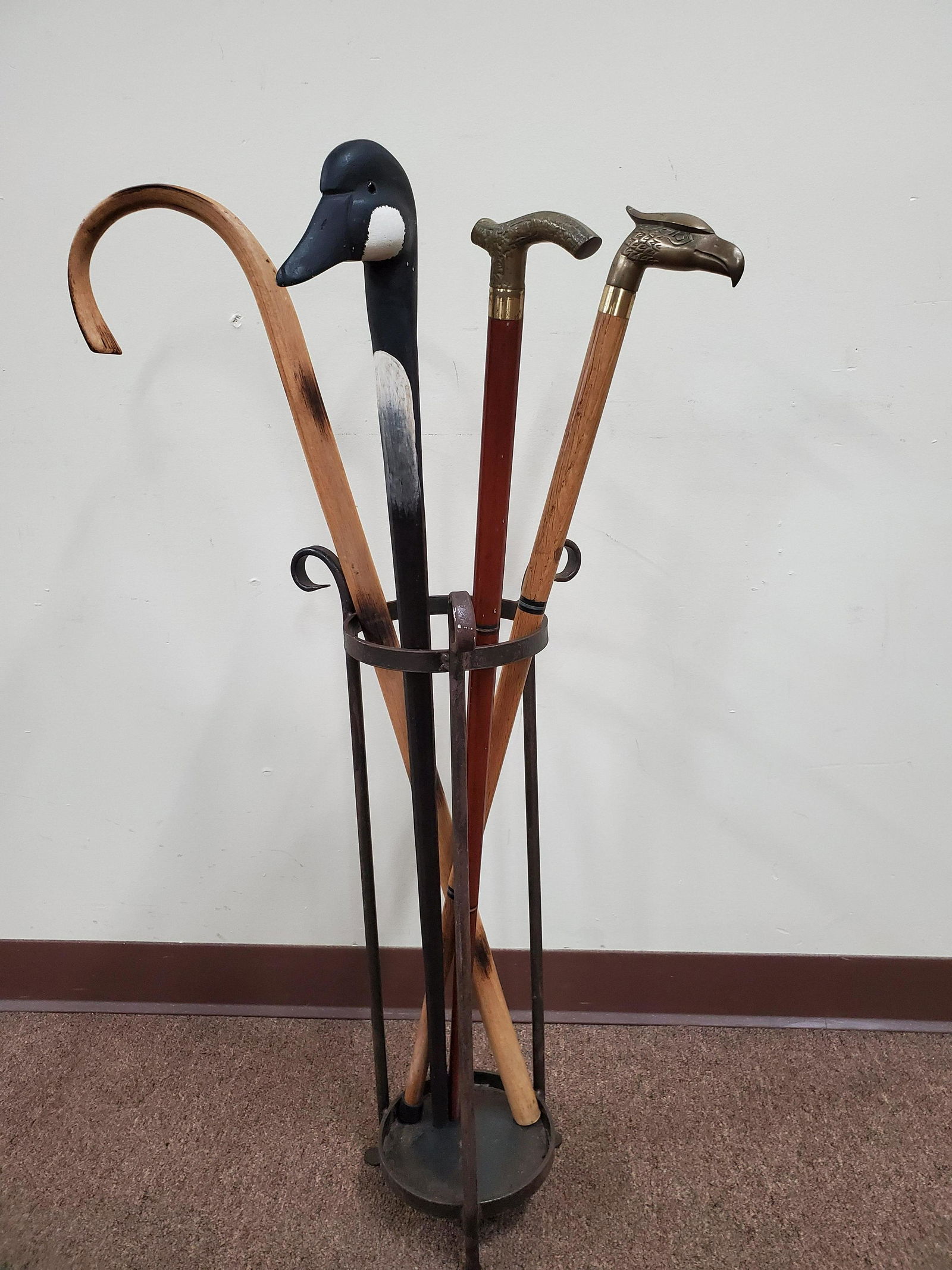 Umbrella Stand with 4 Canes (1 of 3)
