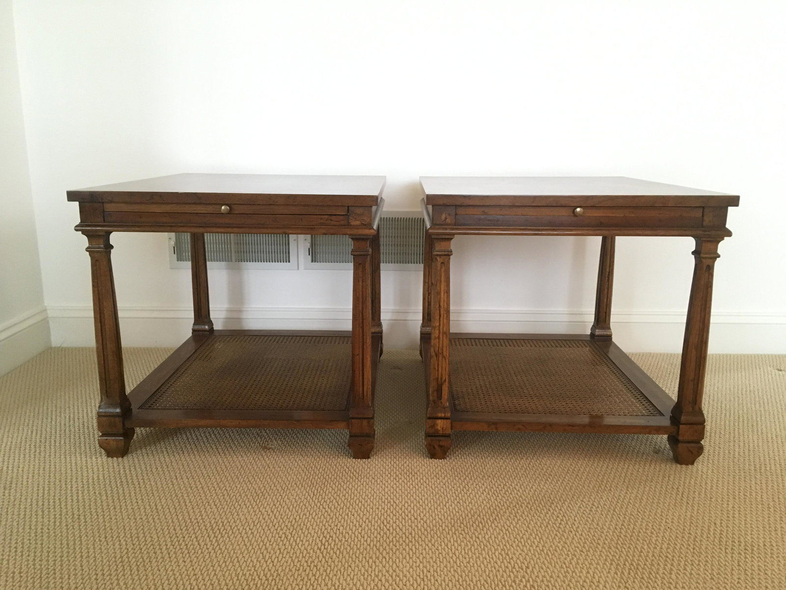2 Side Tables: 21 high x 26 wide x 22 deep. IMPORTANT: Before bidding, please read the terms and conditions below. When you registered for the auction you agreed to these terms and will be required to comply with th