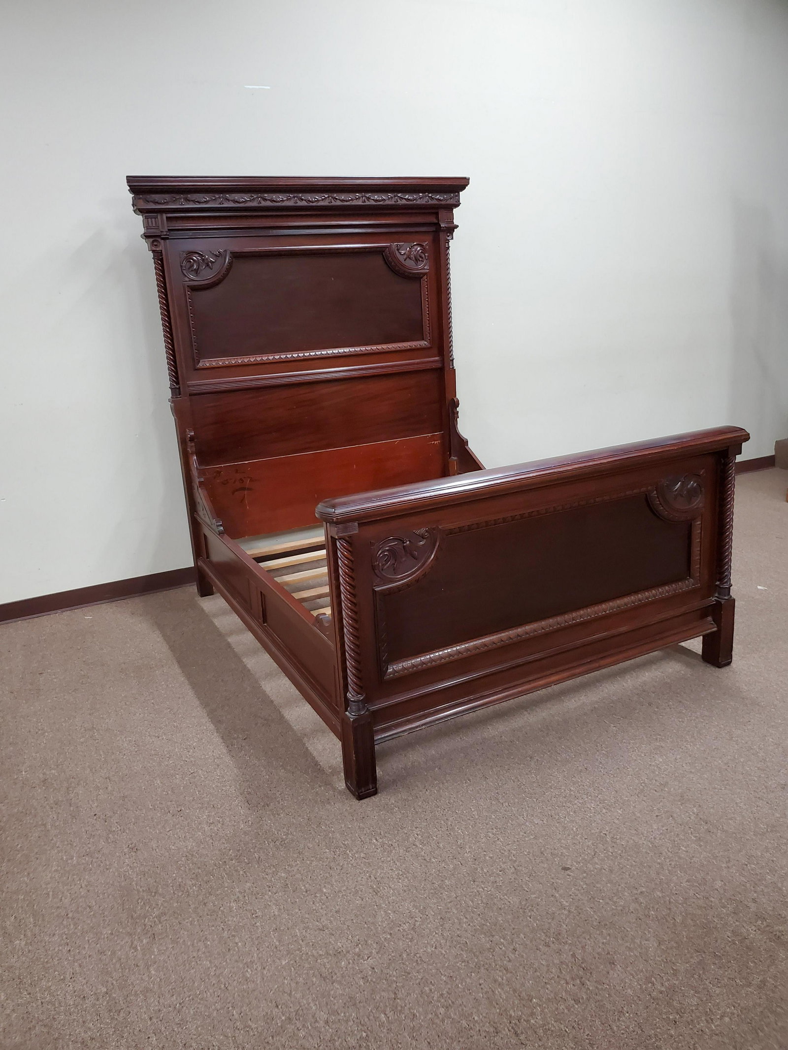 Victorian Bed: 69" wide X 81" deep X 78" high. IMPORTANT: Before bidding, please read the terms and conditions below. When you registered for the auction you agreed to these terms and will be required to comply with