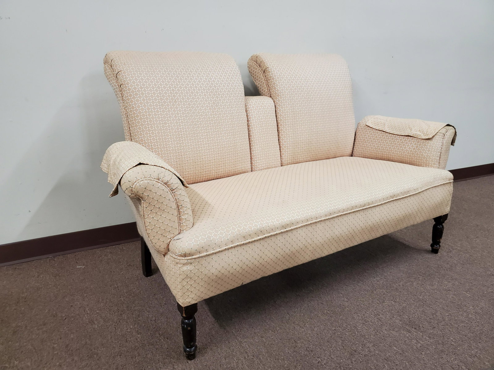 Love Seat: 60" wide X 26" deep X 36" high. IMPORTANT: Before bidding, please read the terms and conditions below. When you registered for the auction you agreed to these terms and will be required to comply with