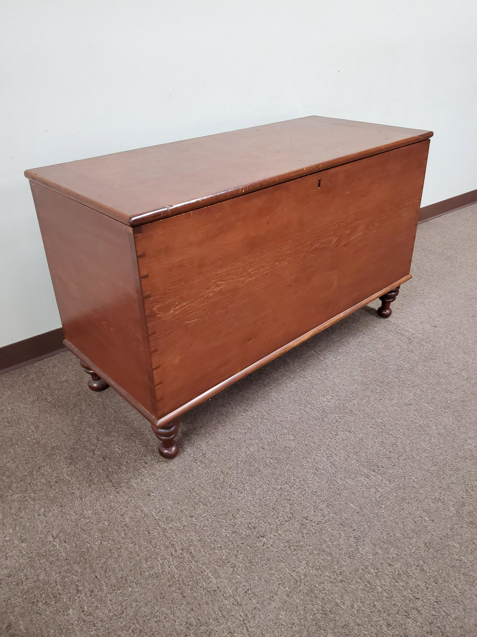 Blanket Chest: 48 1/2" wide X 21 1/4" deep X 30" high. IMPORTANT: Before bidding, please read the terms and conditions below. When you registered for the auction you agreed to these terms and will be required to com