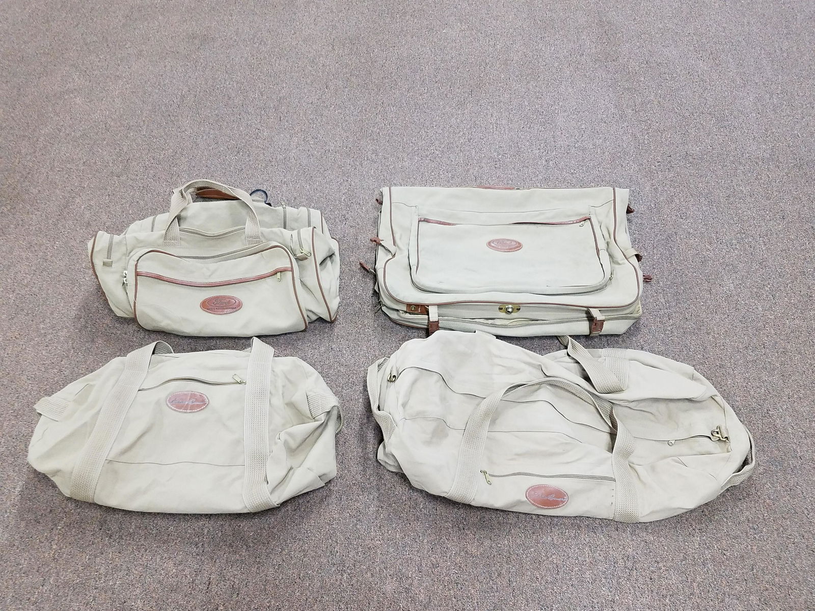 4 Pcs Canvas and Leather Luggage incl Ford (1 of 4)