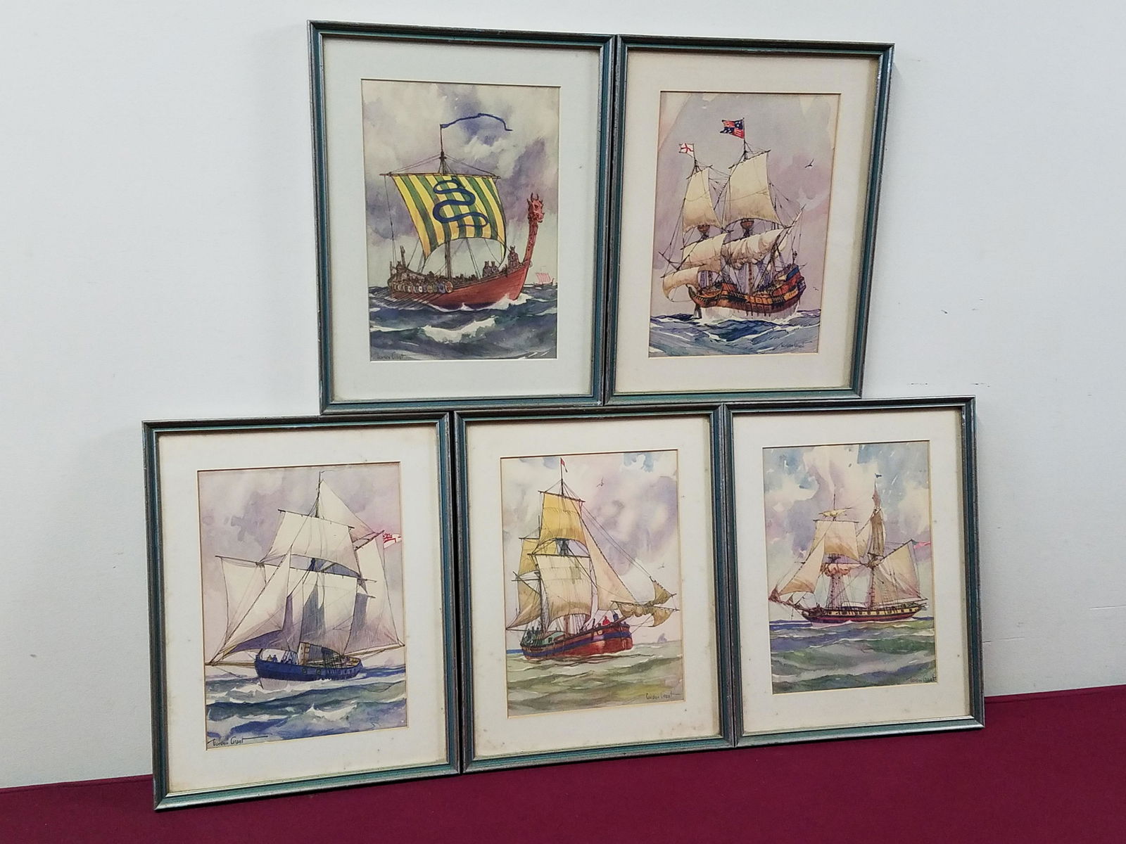 5 Gordon Grant Tall Ship Prints (1 of 2)