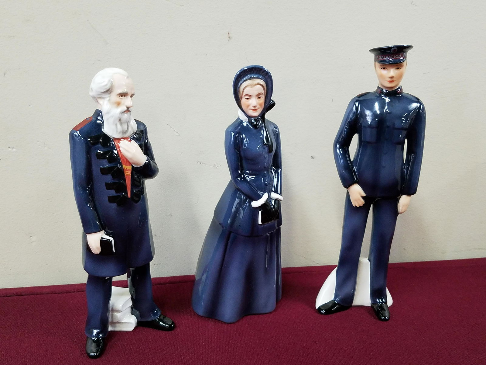 3 Goebel Salvation Army Figurines: 8-1/4" to 9" high. All with original boxes. IMPORTANT: Before bidding, please read the terms and conditions below. When you registered for the auction you agreed to these terms and will be required to