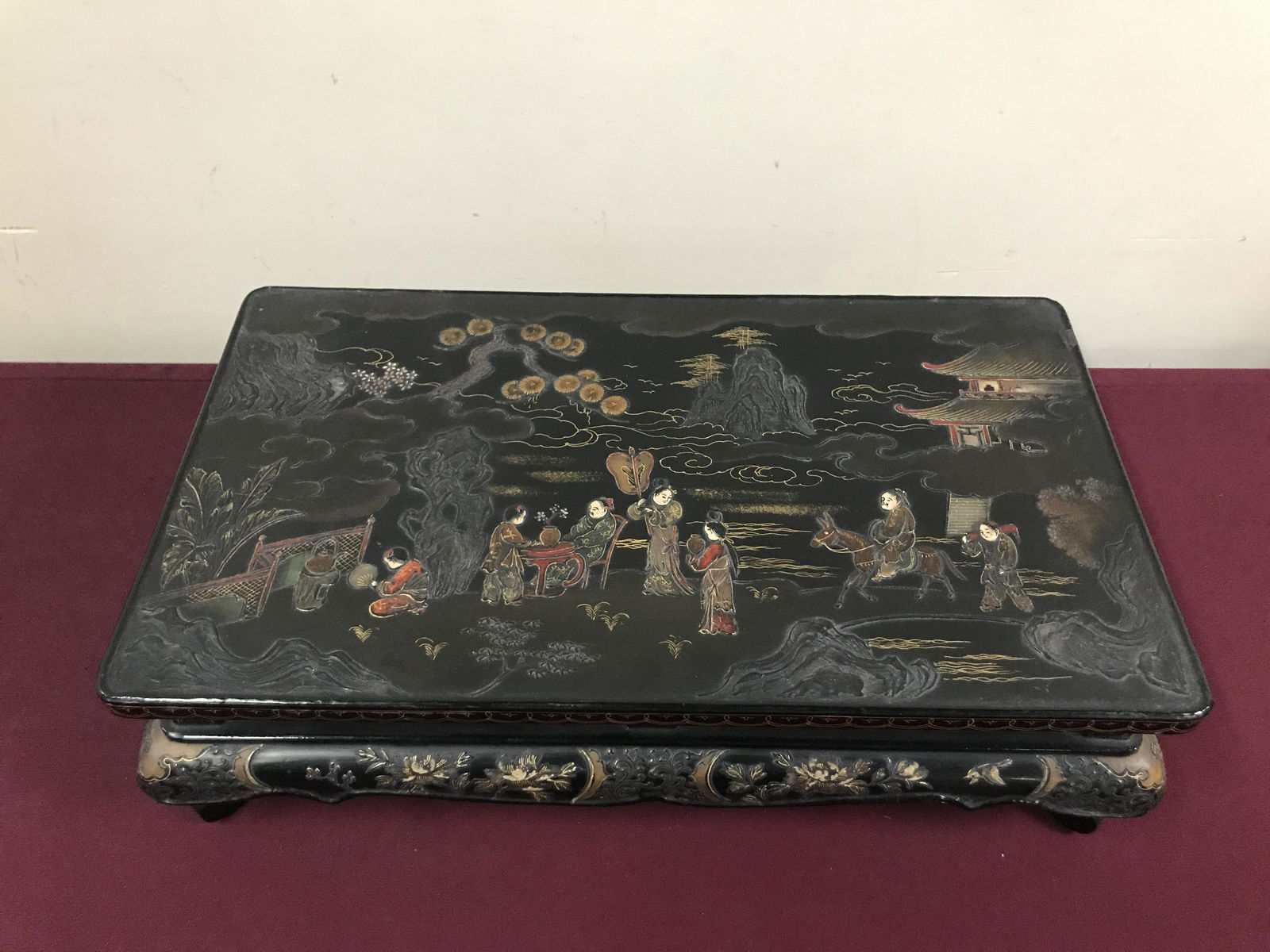 Black Lacquer Chinese Low Table (1 of 4)