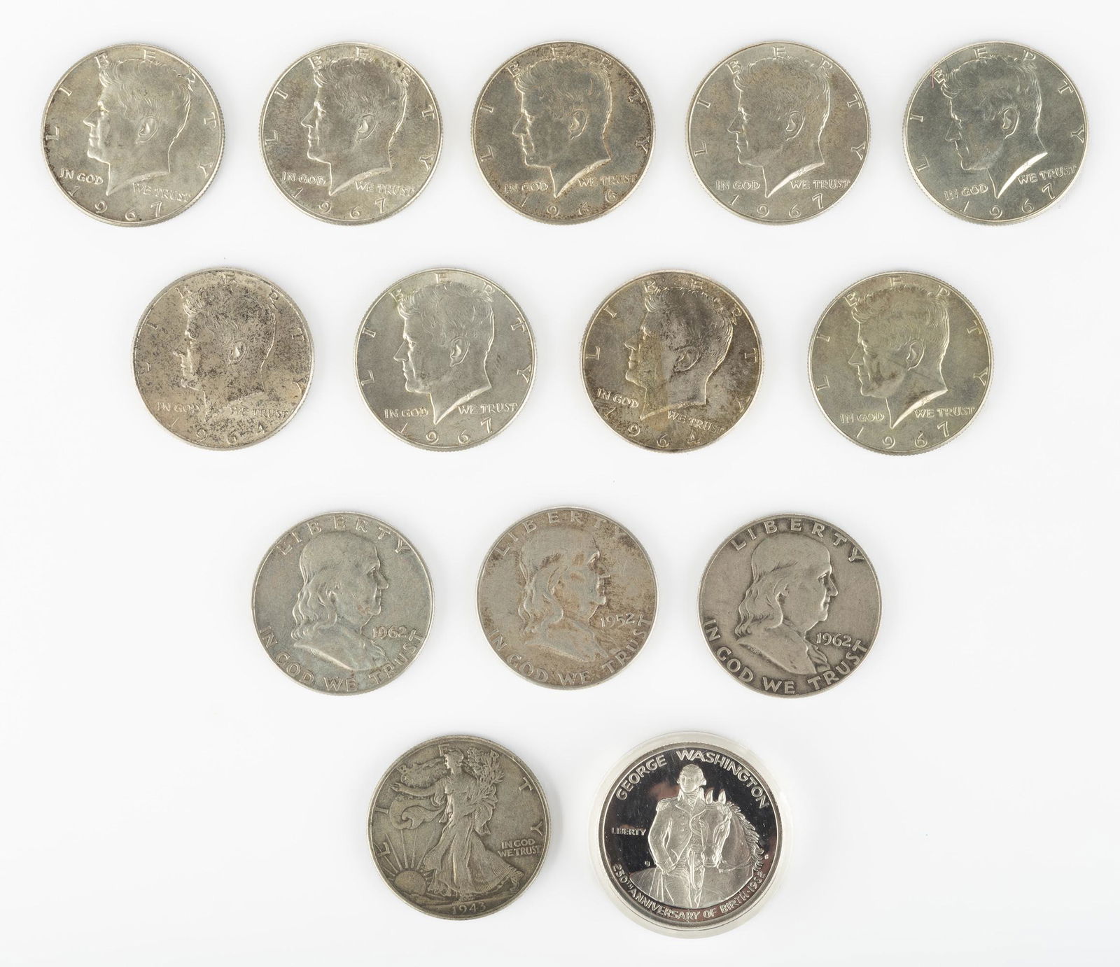 14 U.S. Silver Half Dollars (1 of 2)