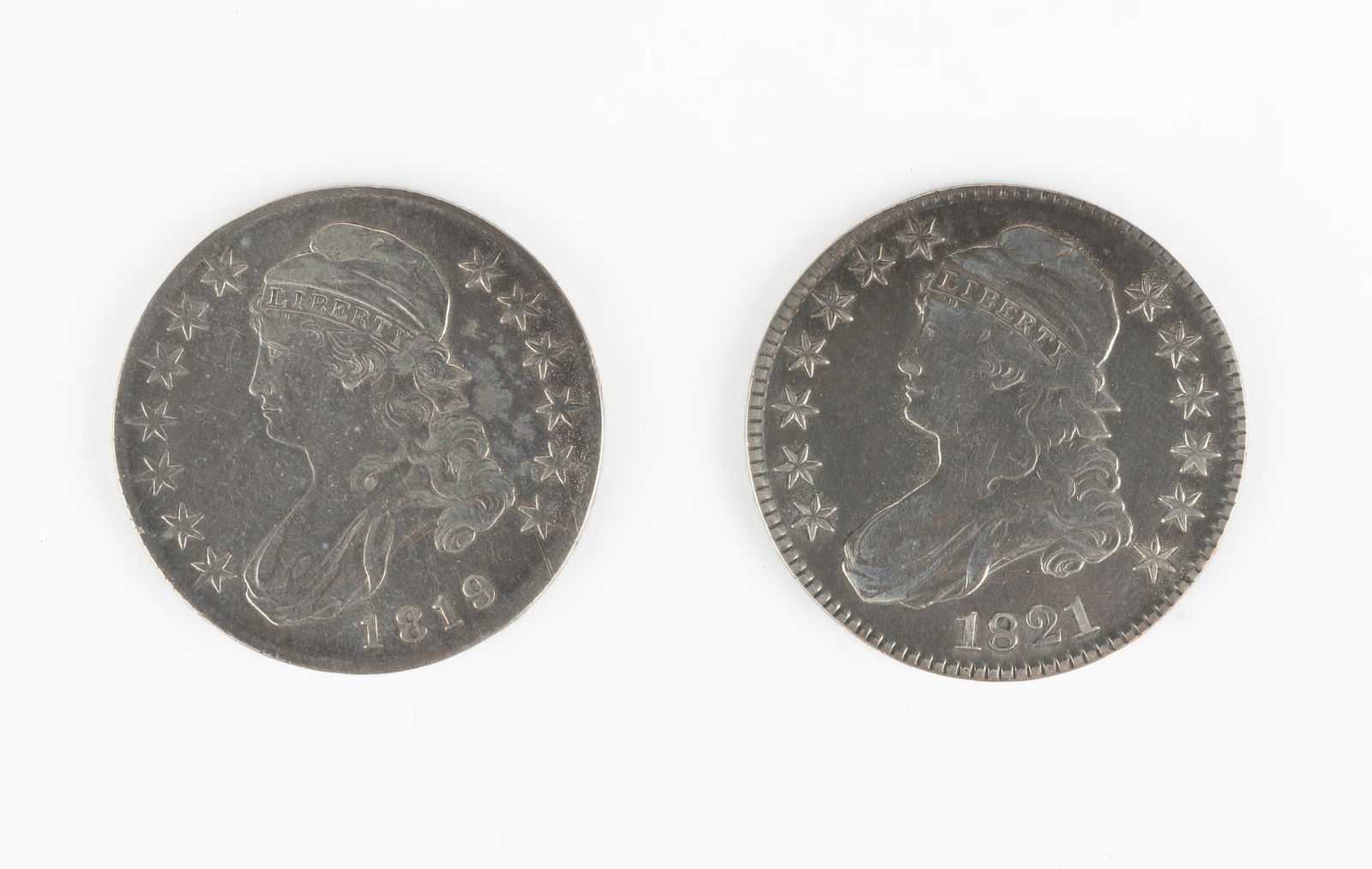 1819 and 1821 Bust Half Dollars (1 of 2)