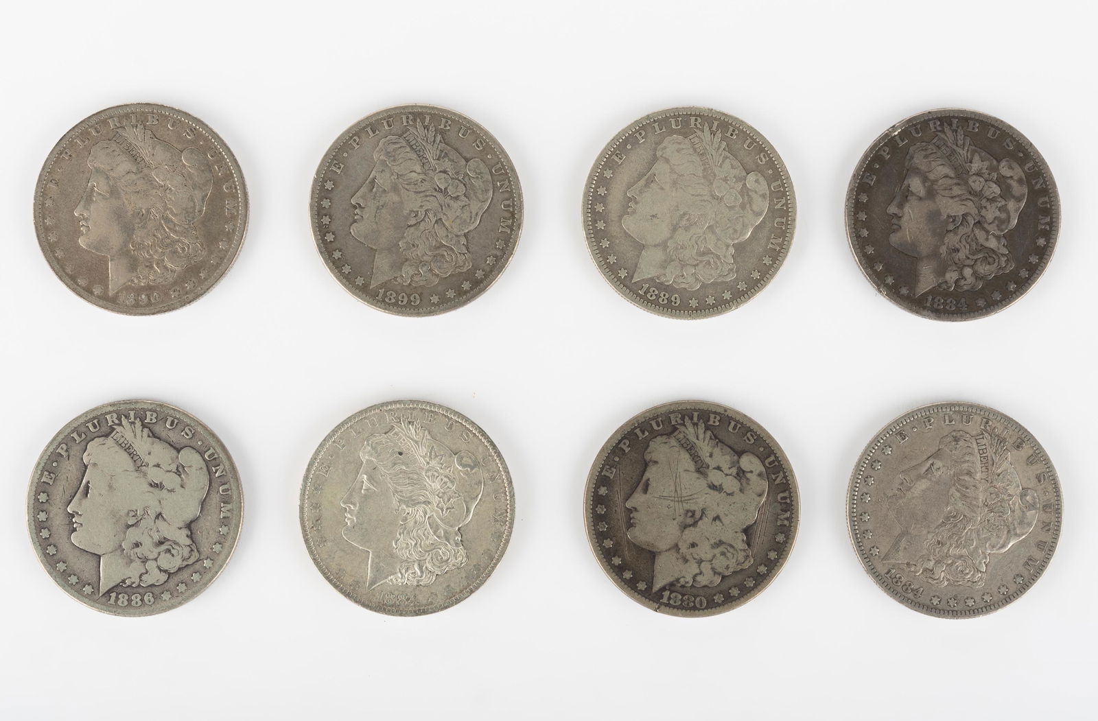 8 Morgan Silver Dollars (1 of 2)