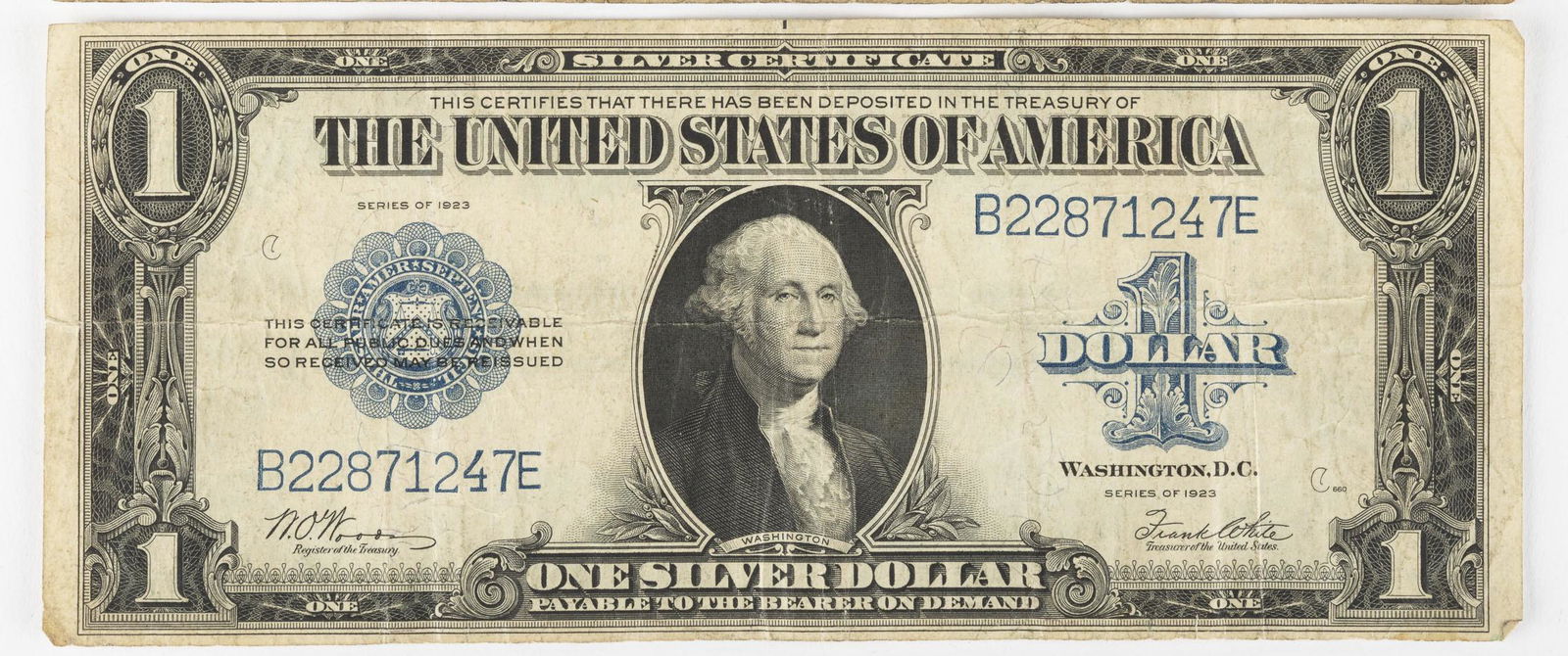 1923 $1 Blue Seal Silver Certificate Note (1 of 2)