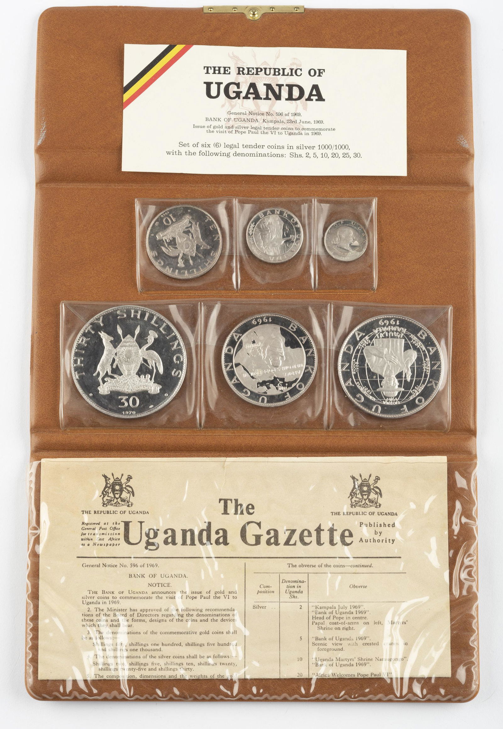 1969 Republic of Uganda Commem. Silver Proof Set (1 of 3)