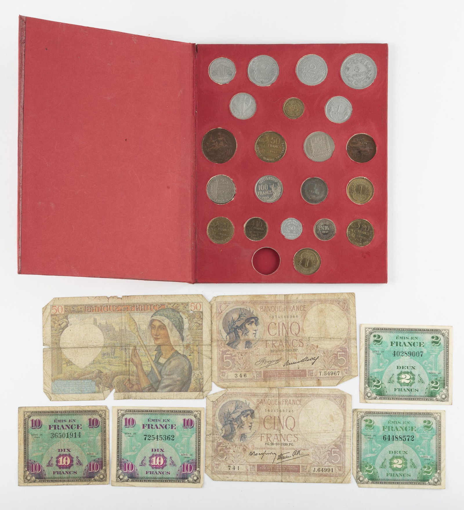 28 Pcs French Currency Incl Coins and Notes (1 of 7)