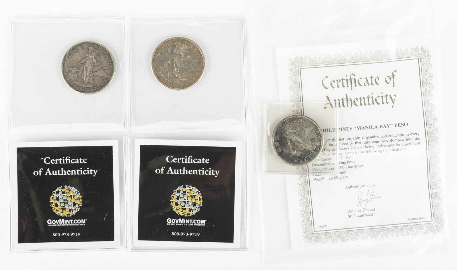 3 Philippines One Peso Silver Coins (1 of 2)