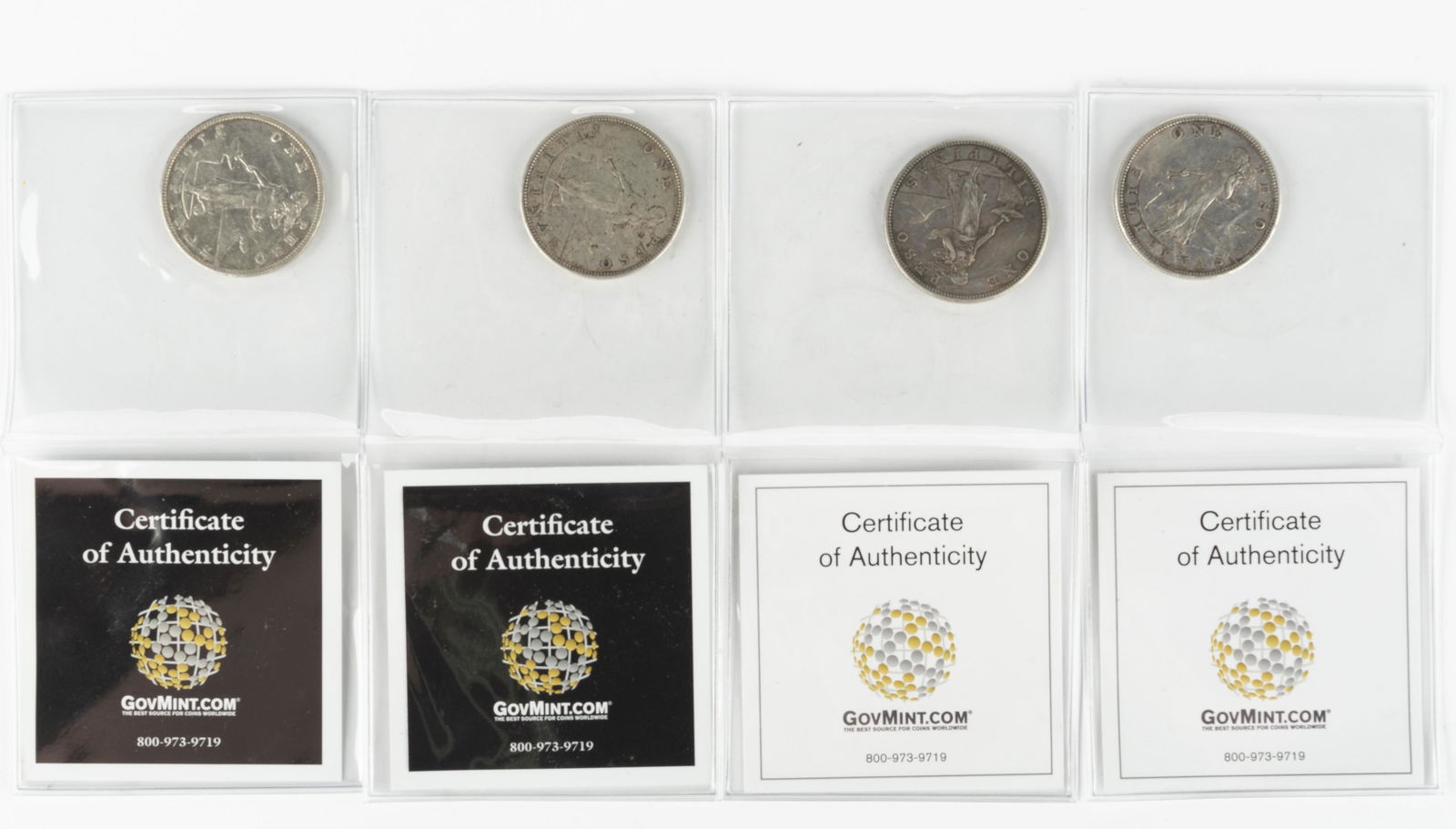 4 1903-S Philippines One Peso Silver Coins (1 of 2)