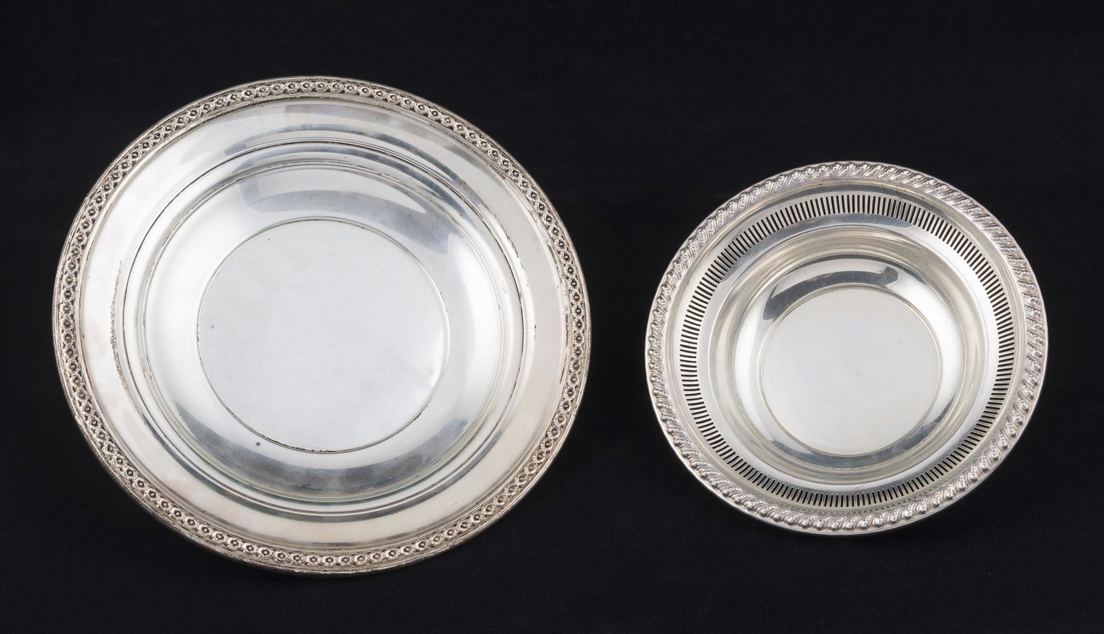 2 Rogers Sterling Dishes: Both marked "Rogers Sterling". Includes 6-1/2" bowl marked "2011" and 8-5/8" dish marked "3050". 6.4 troy ounces total. IMPORTANT: Before bidding, please read the terms and conditions below. When you 