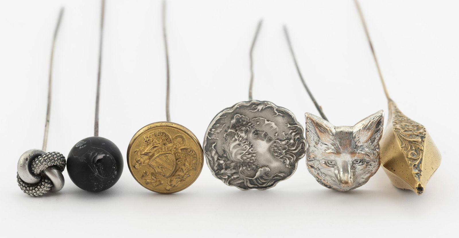 6 Antique Hat Pins incl Art Nouveau (1 of 4)