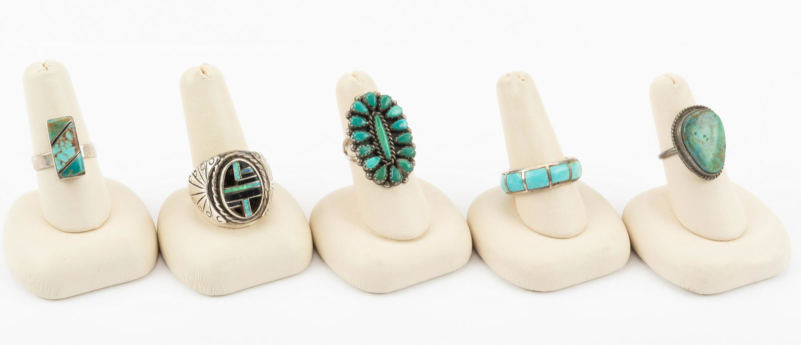 5 Silver and Turquoise Rings (1 of 4)