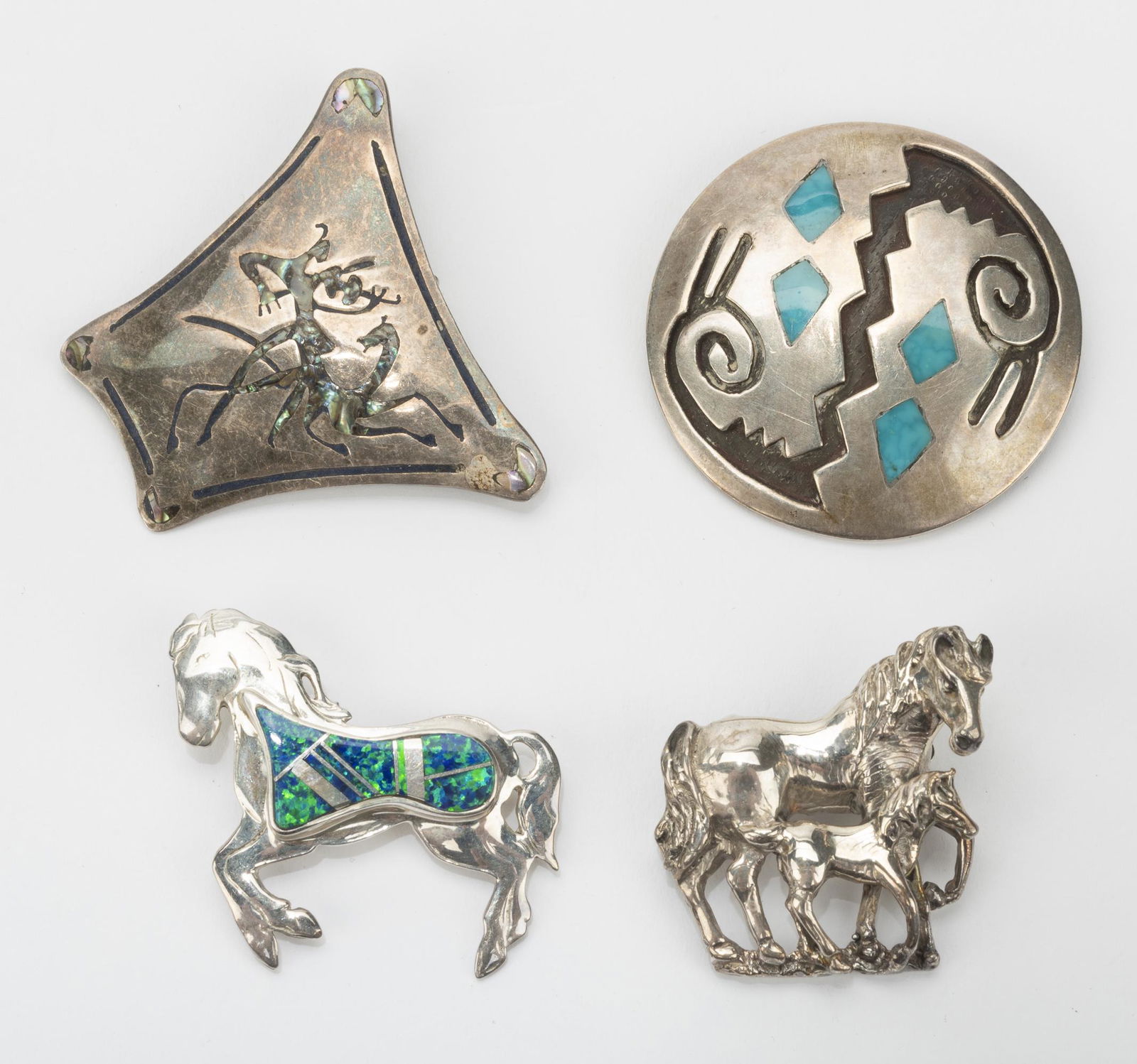 4 Native American Silver Brooches (1 of 7)