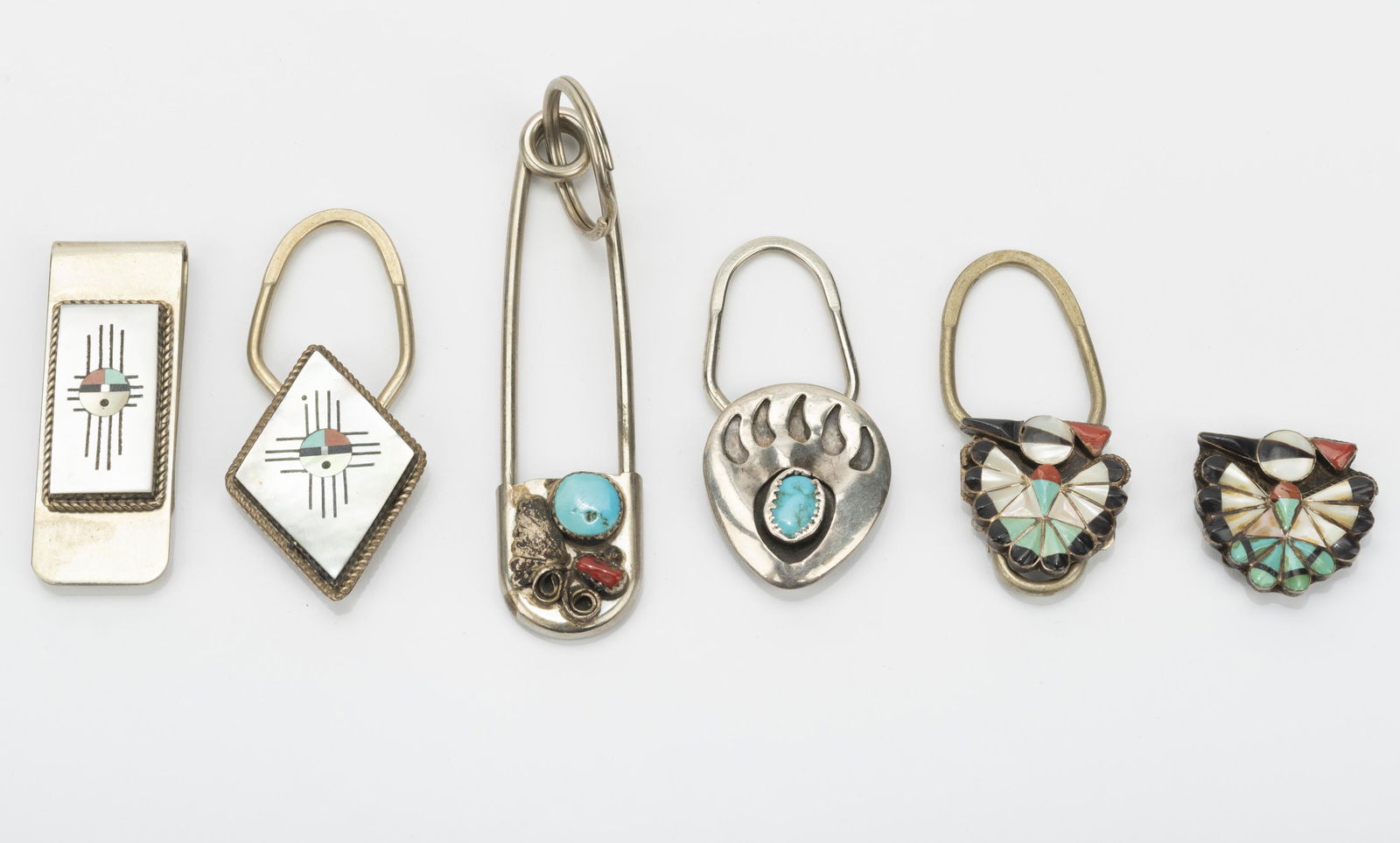 4 Silver Key Rings and 2 Money Clips Incl Hustito (1 of 9)