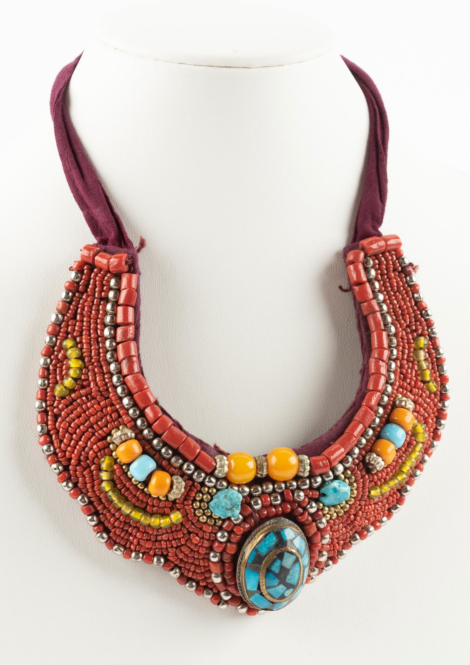 Native American Beaded Collar with Turquoise (1 of 4)