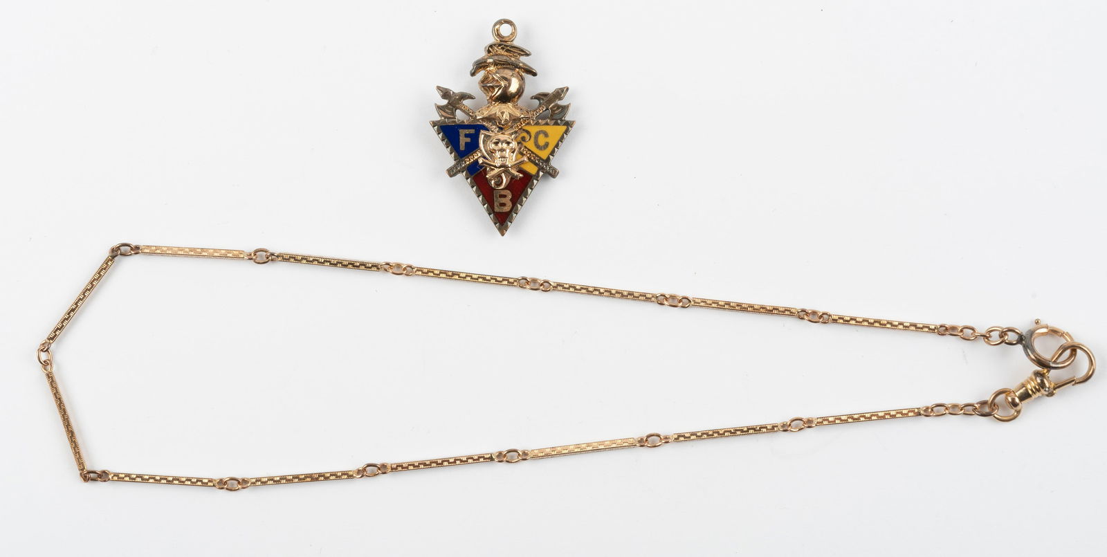 10K Watch Chain with Goldfilled Fob (1 of 3)