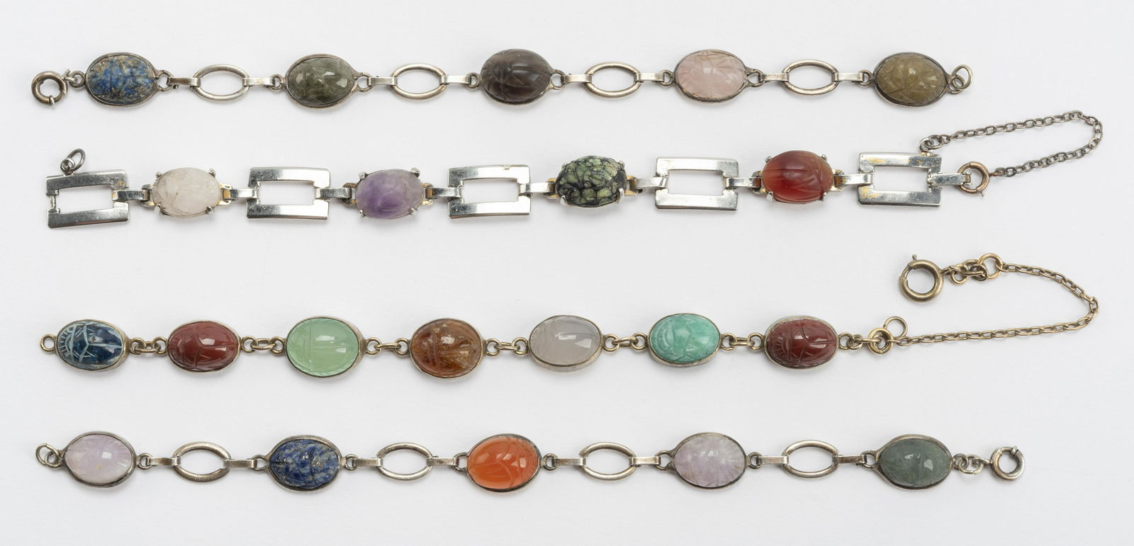 4 Sterling and Gold Filled Scarab Bracelets (1 of 3)