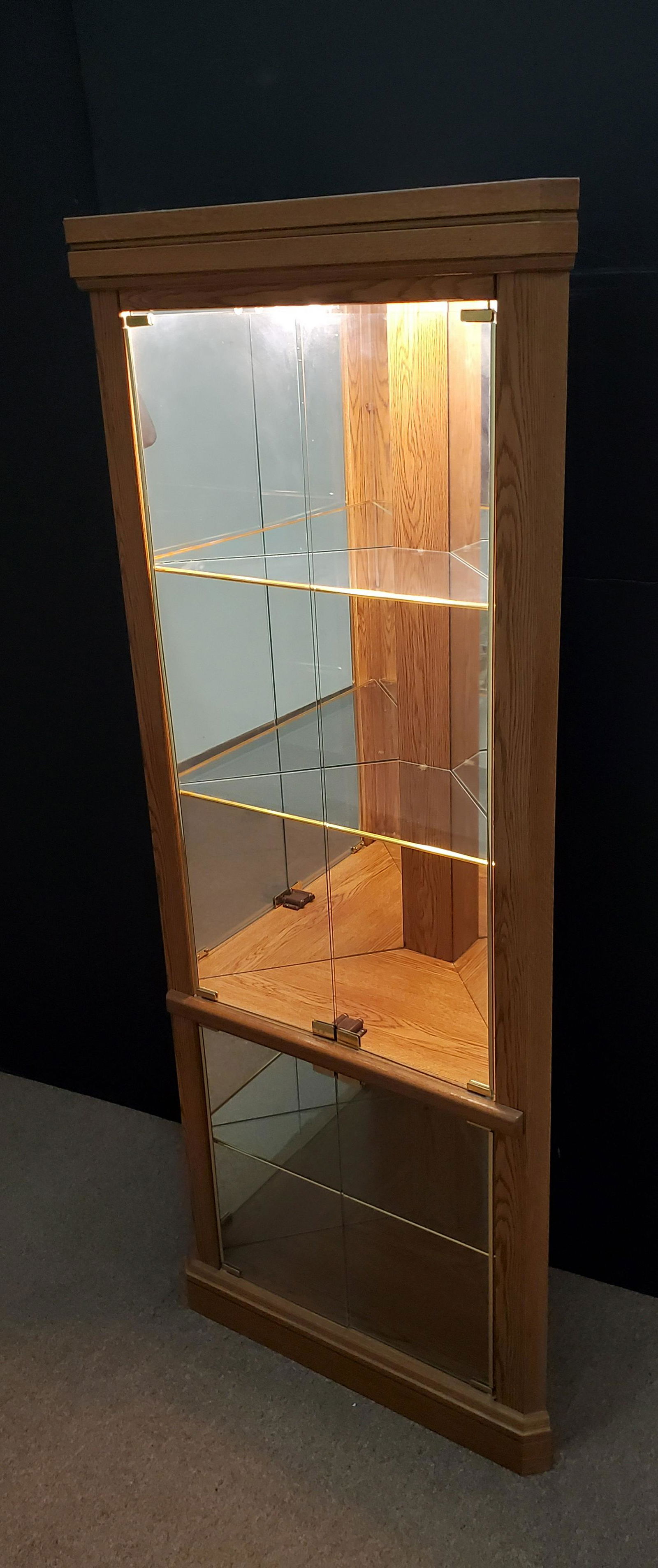 Lighted Corner Curio Cabinet (1 of 2)