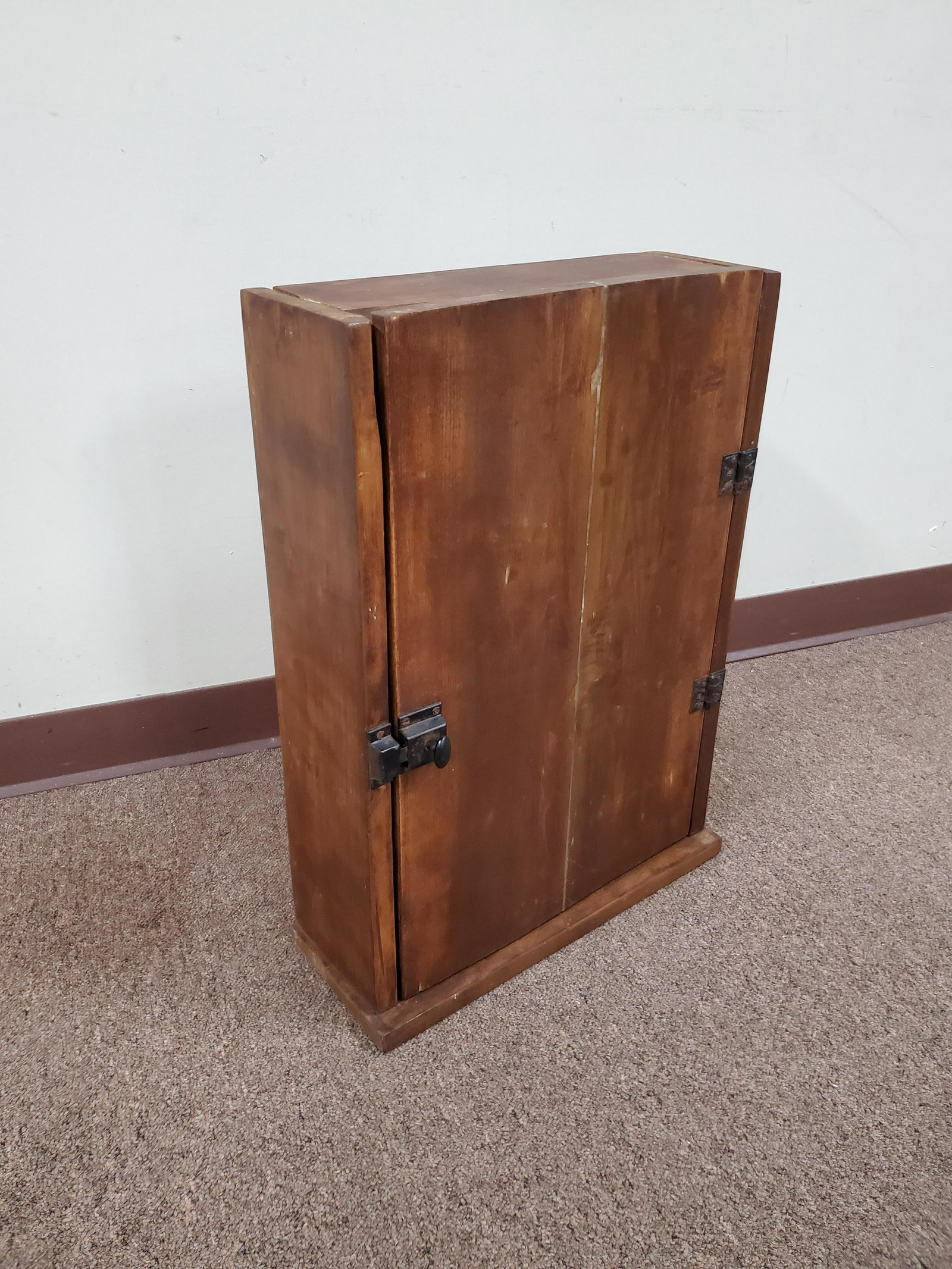 Wall Cabinet: 17" wide X 6 1/2" deep x 24 1/2" high. IMPORTANT: Before bidding, please read the terms and conditions below. When you registered for the auction you agreed to these terms and will be required to comp