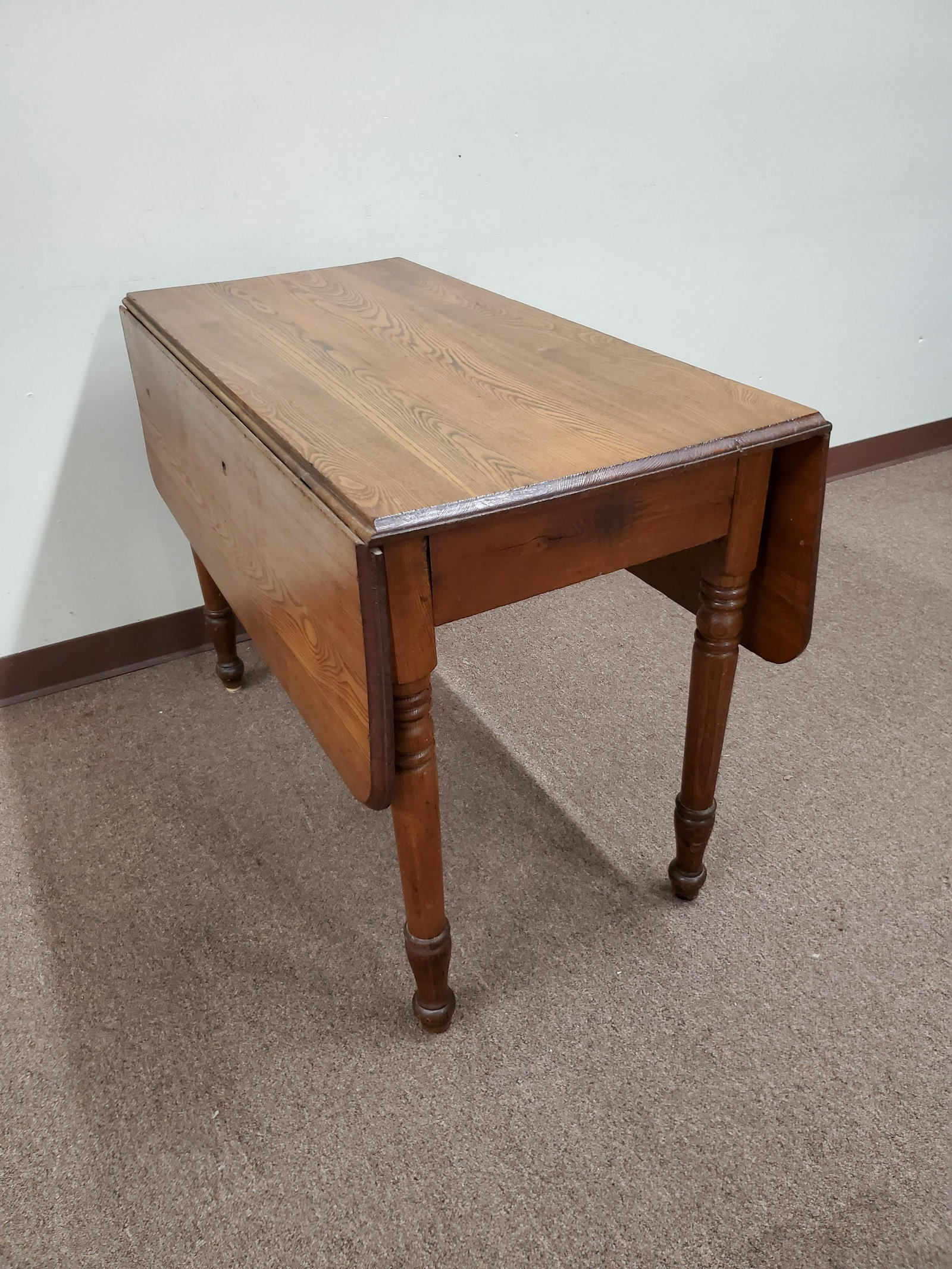 Drop Side Table: Open 44"/closed 21" wide X 42" deep X 29 1/2" high. IMPORTANT: Before bidding, please read the terms and conditions below. When you registered for the auction you agreed to these terms and will be req