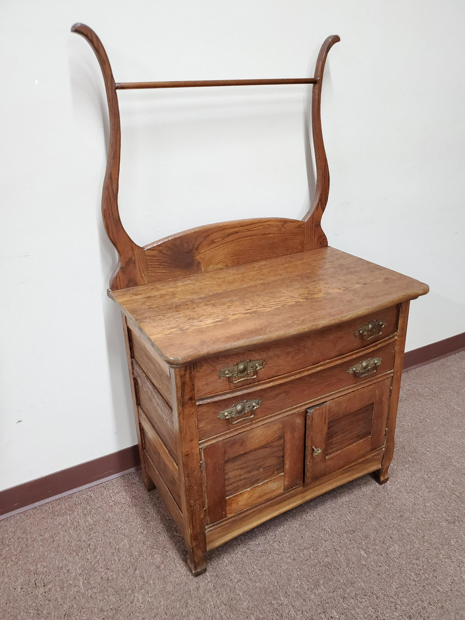 Wash Stand: 30" wide X 13" deep X 52 1/2" high. IMPORTANT: Before bidding, please read the terms and conditions below. When you registered for the auction you agreed to these terms and will be required to comply 