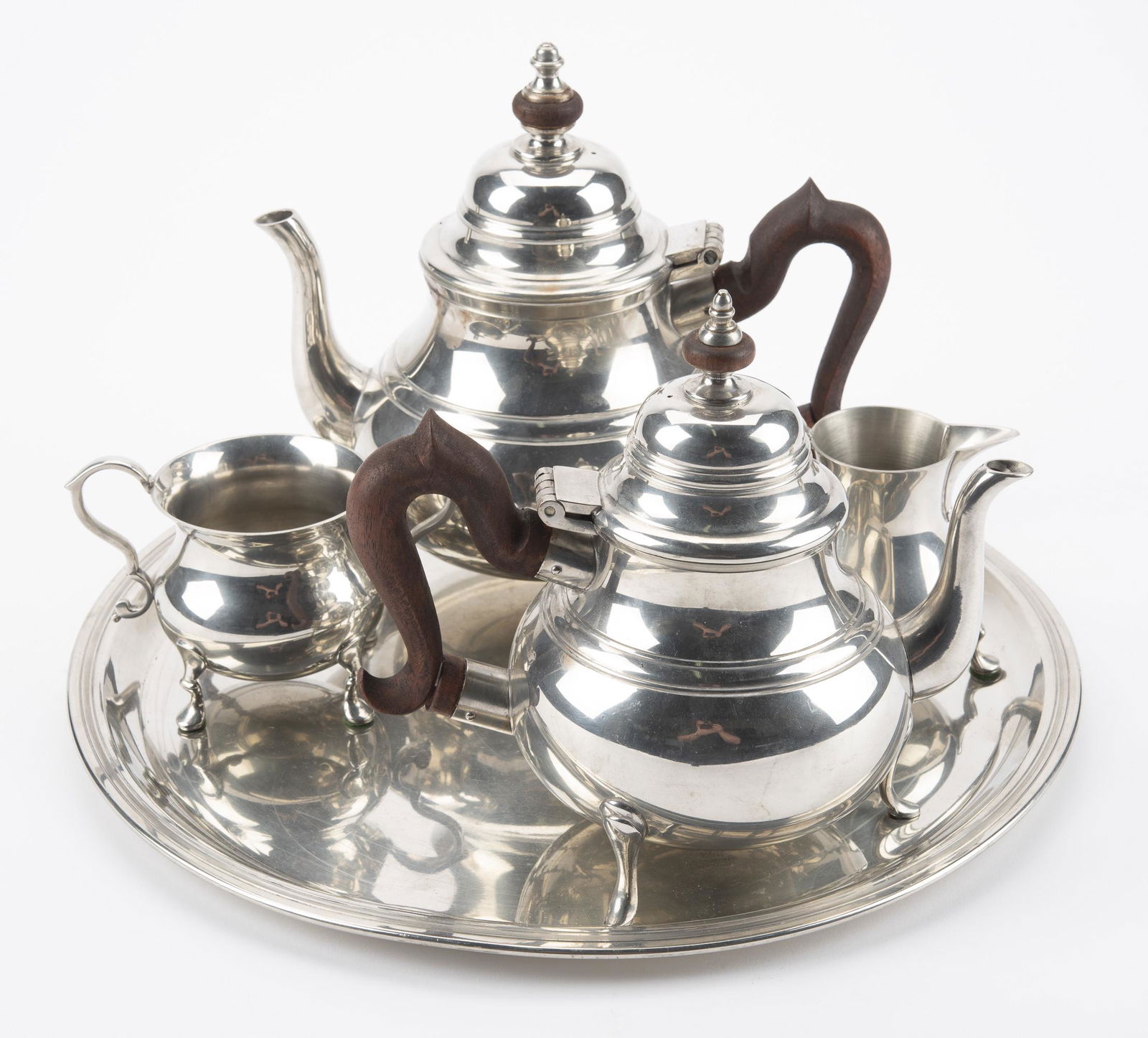 5 Pcs Williamsburg Stieff Pewter Tea Service (1 of 2)
