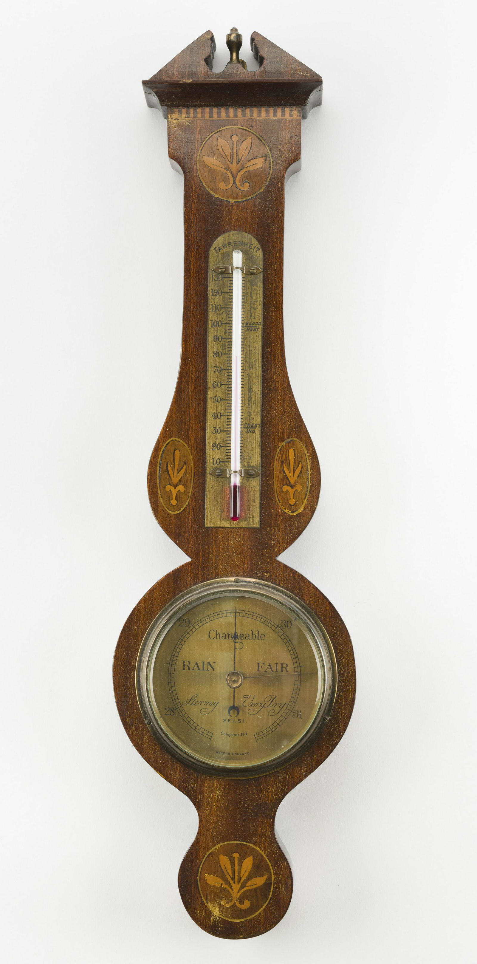 Small 19th C. Inlaid Banjo Barometer (1 of 2)